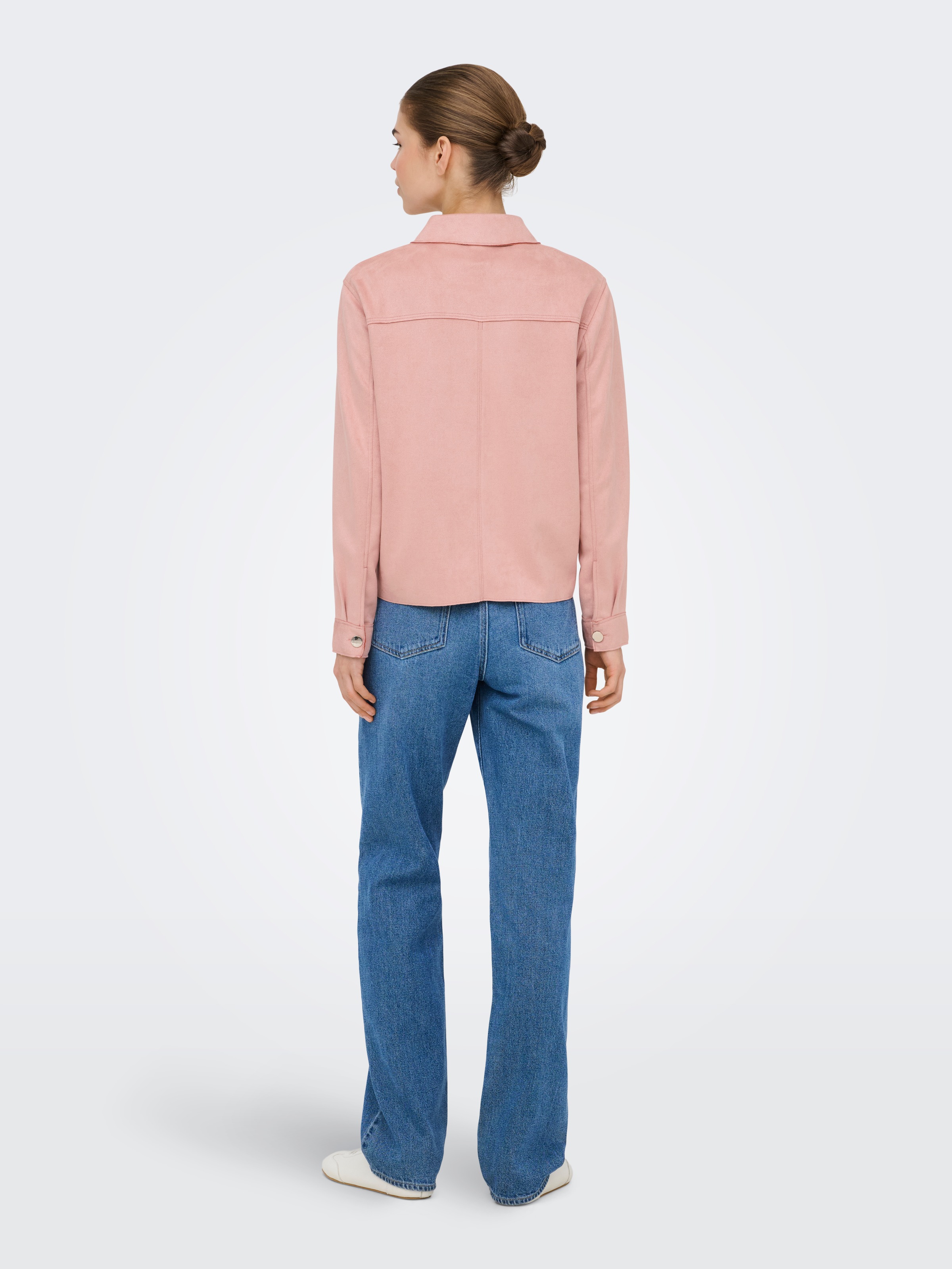 ONLY Blouse chemise »ONLMIRA L/S FAUX SUEDE SHIRT PNT« mélange de matériaux, coupe régulière