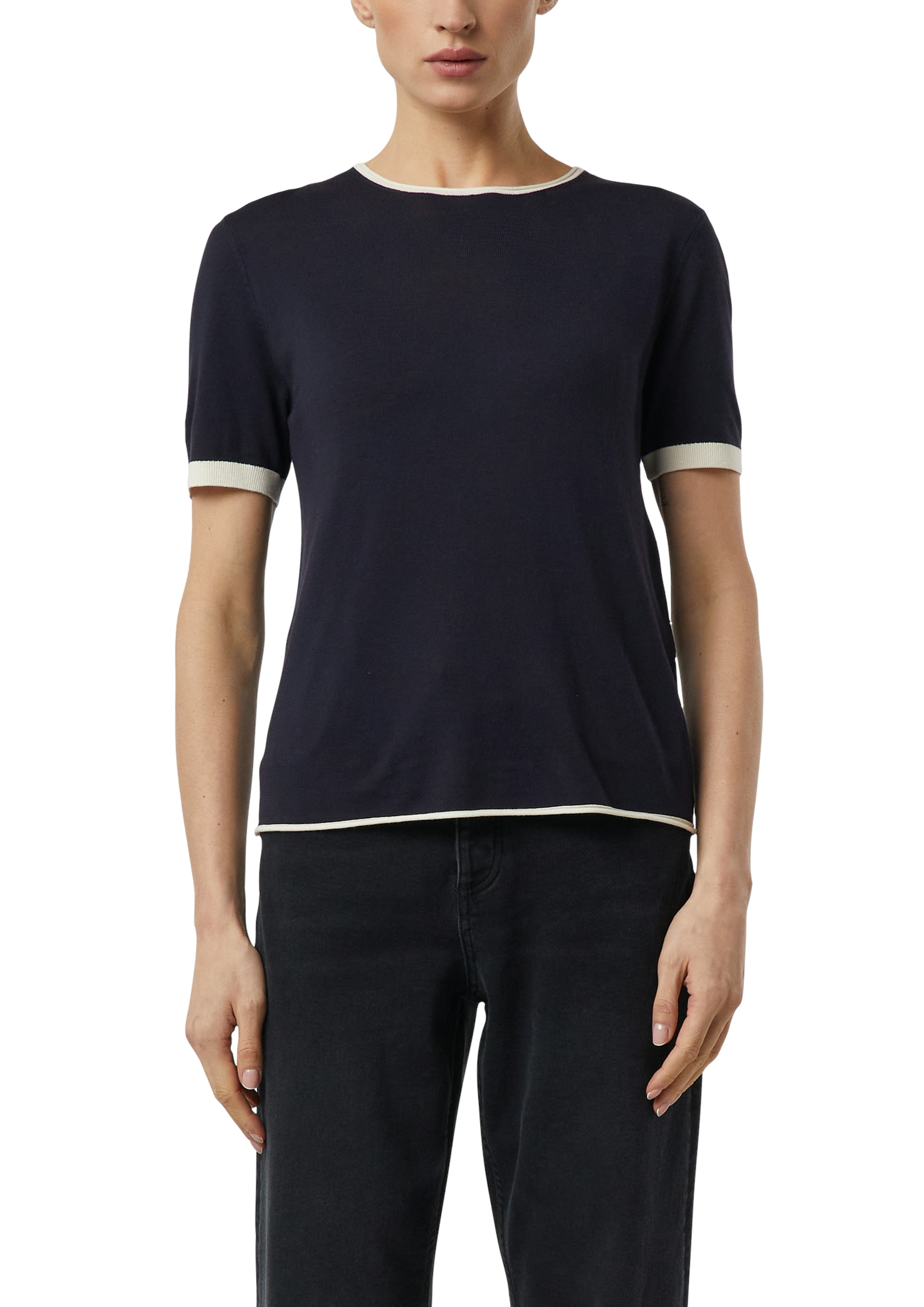 Comma Pull en tricot halbarm, mit farblich angesetzten Abschlüssen