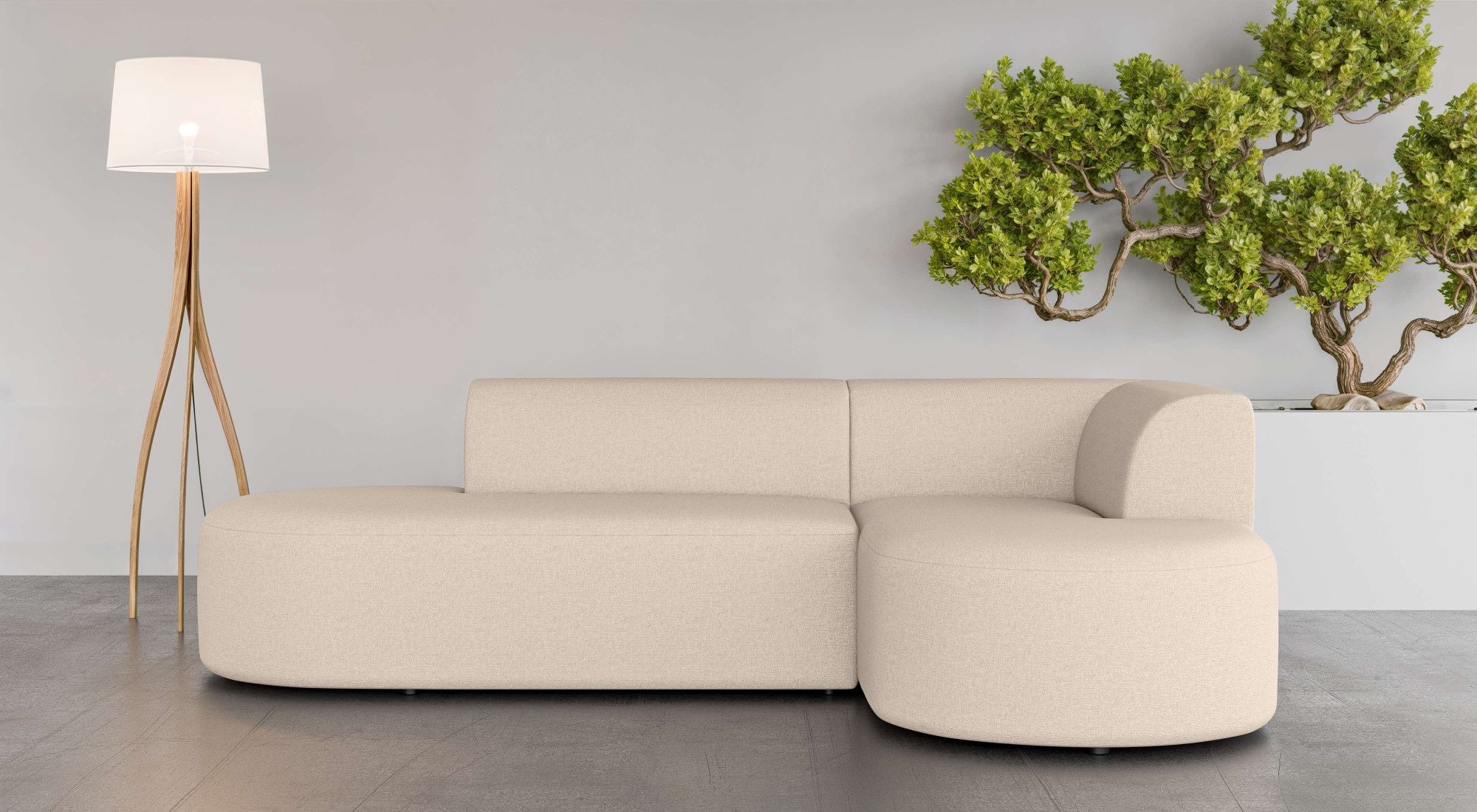GOODproduct Ecksofa »Ecksofa Tvinne mit Ottomane links oder rechts bestellbar« L-Form, mit Wellenunterfederung, BxTxH 260x170x73 cm