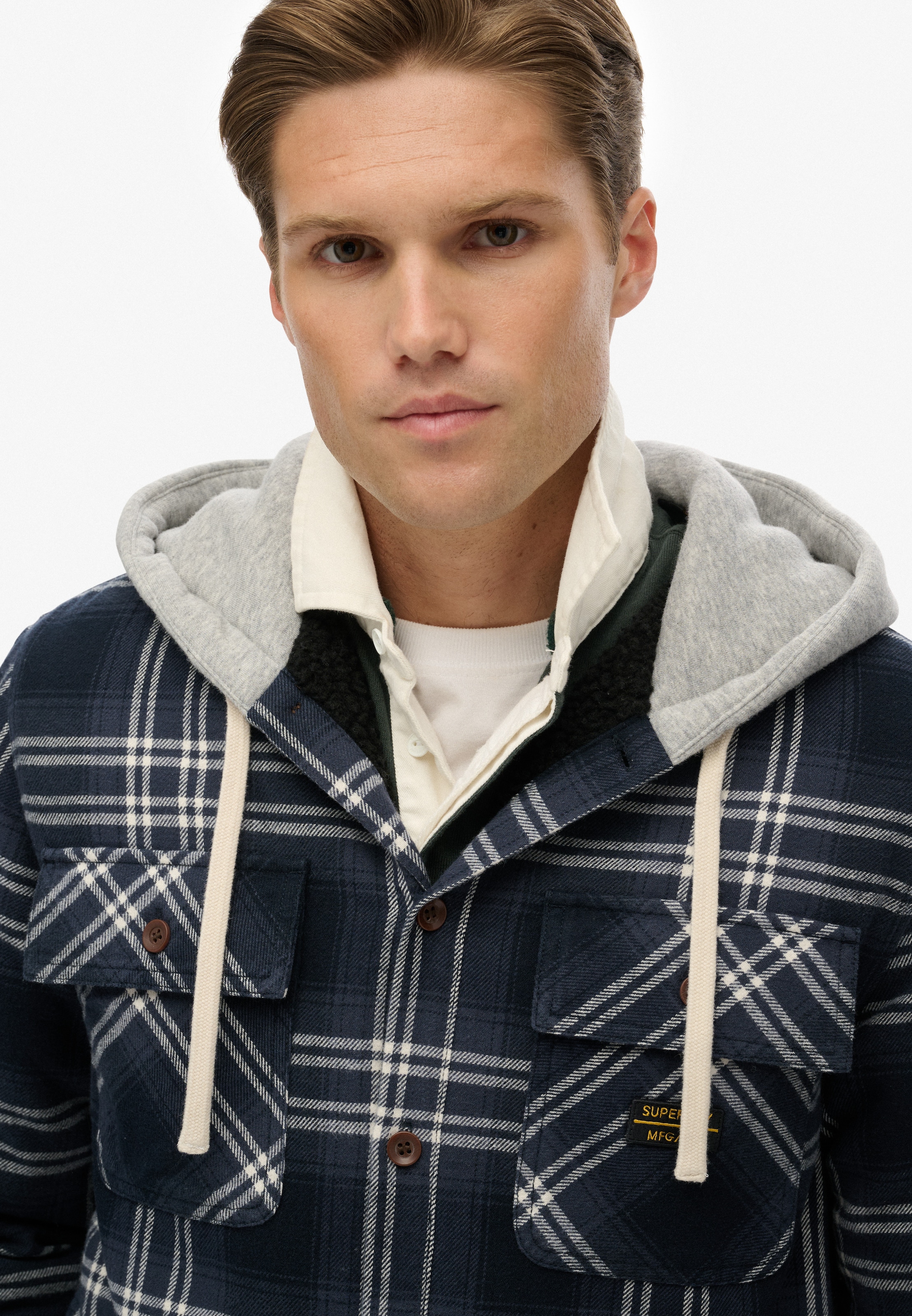 Superdry Langarmhemd »SURPLUS HOODED CHECK SHIRT«