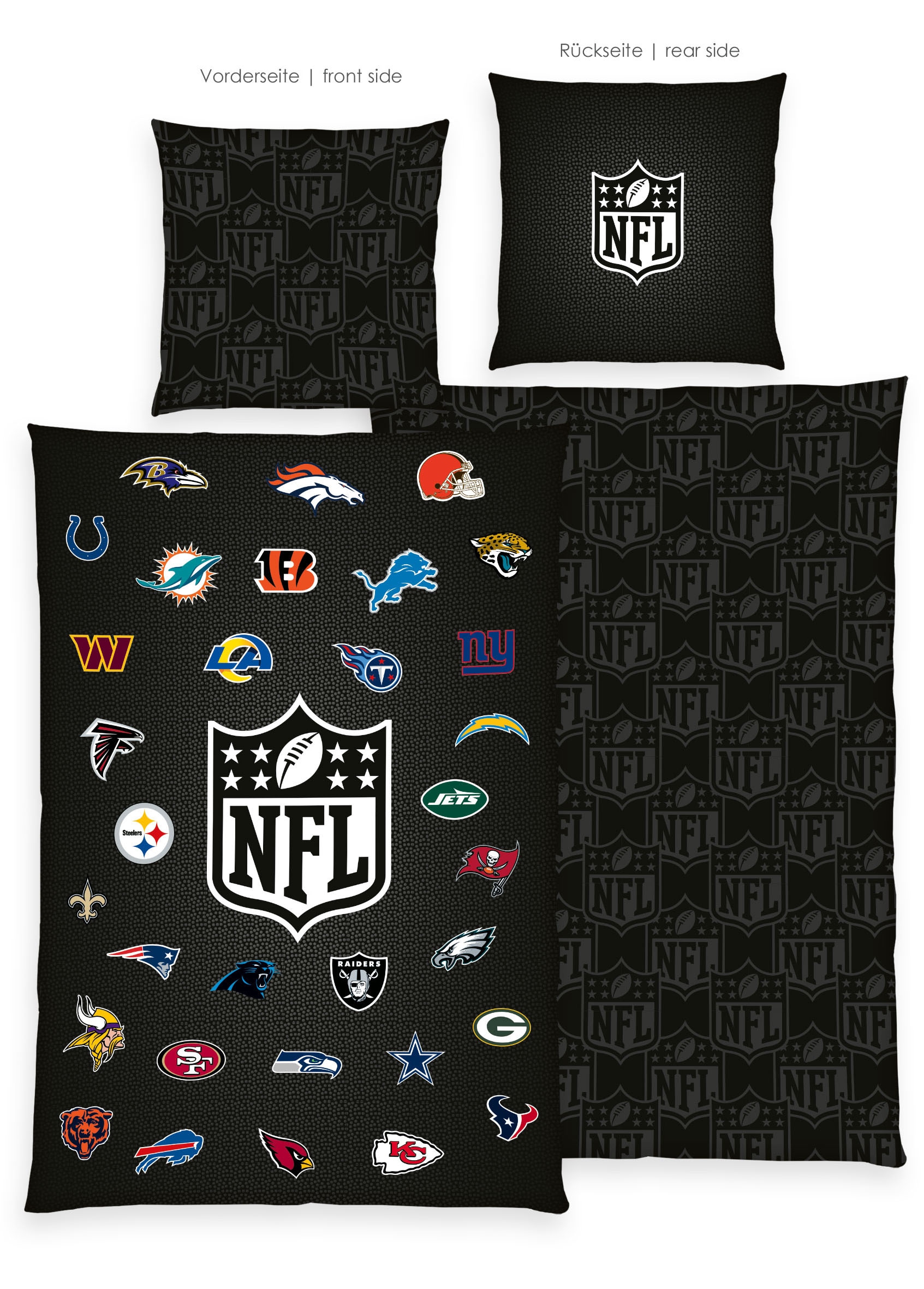 NFL Linge de lit »NFL All Teams« 2 cuis motif réversible