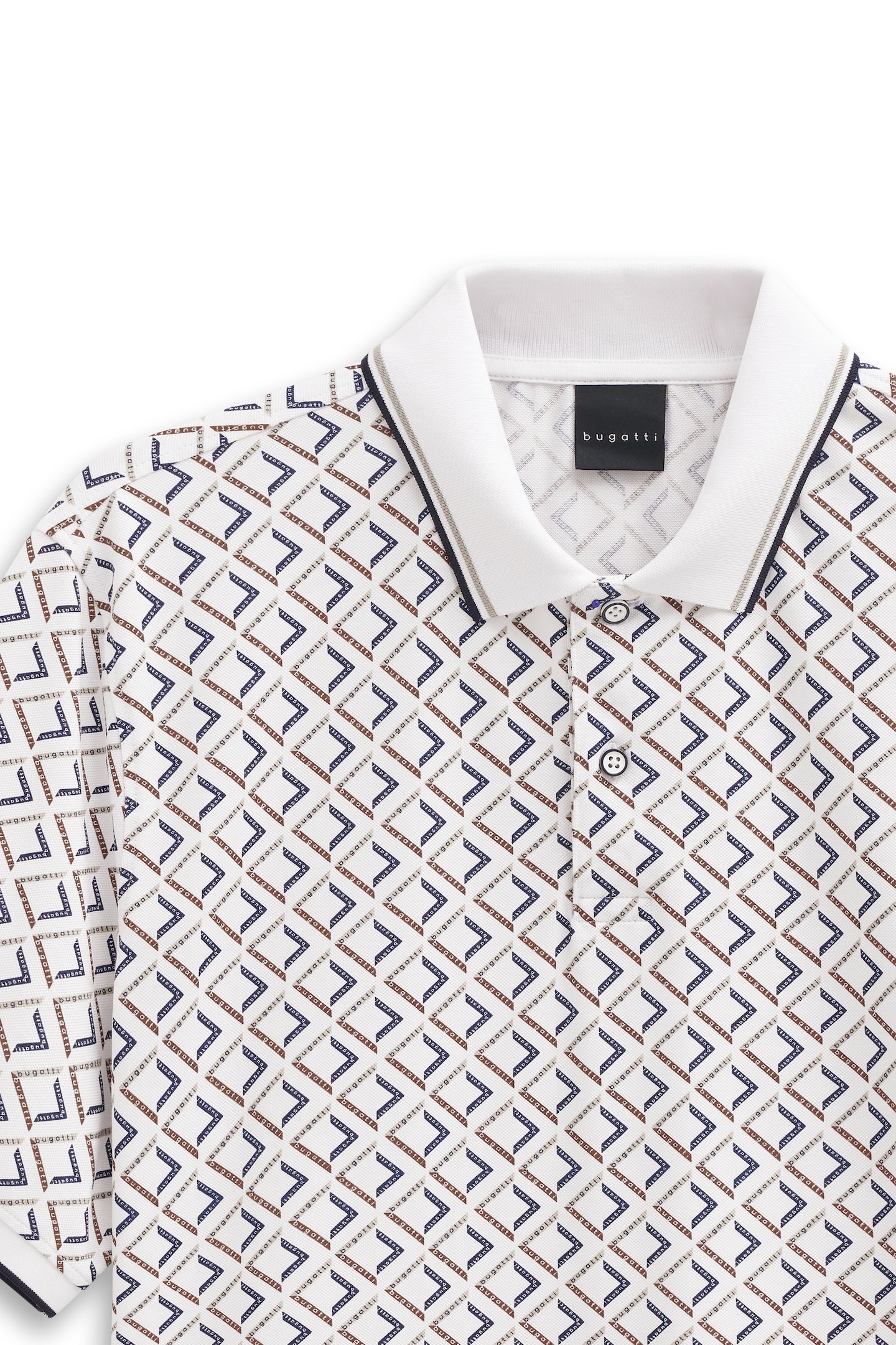 bugatti Polo »Modern Fit« mit Rauten-Muster