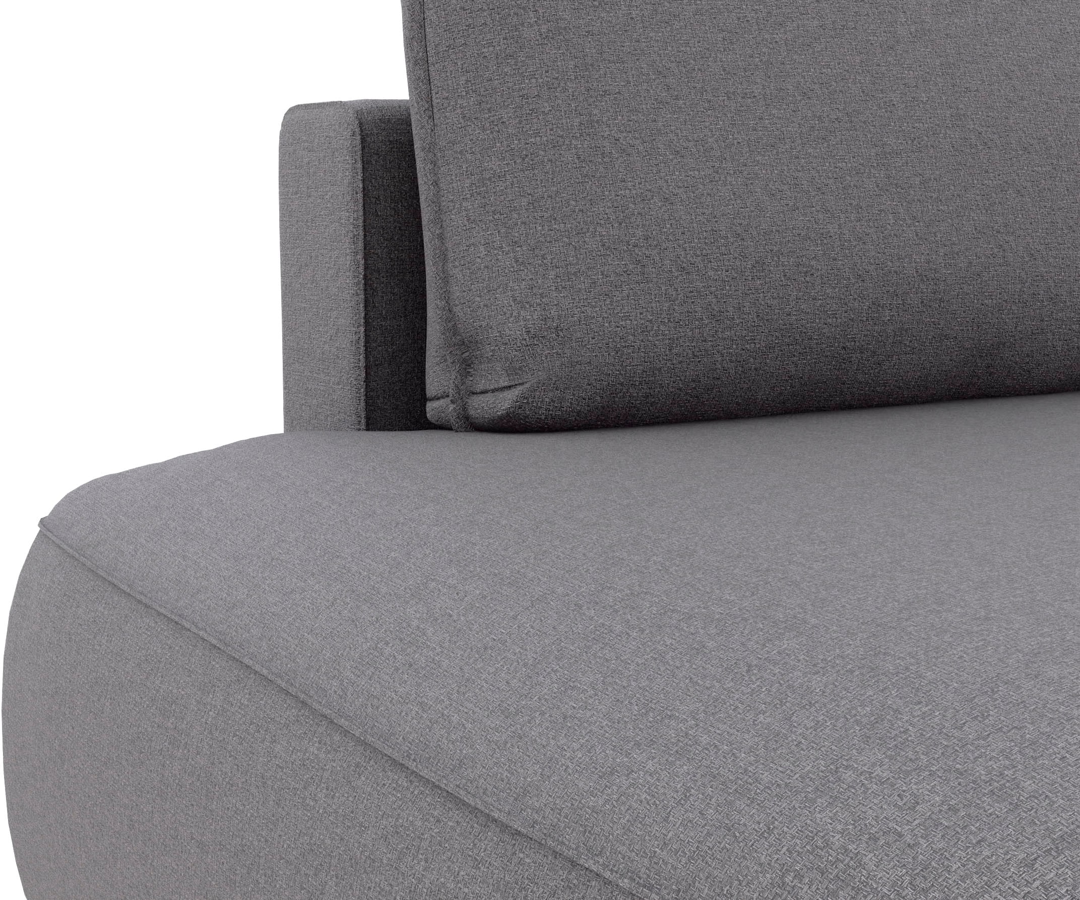 TRENDMANUFAKTUR Ecksofa »Fordon II, Schlafsofa mit Bettkasten, Couch in L-Form, Breite 250 cm« in Struktur LUMOS, 3D-Effekt, anthrazit, Armlehne rechts