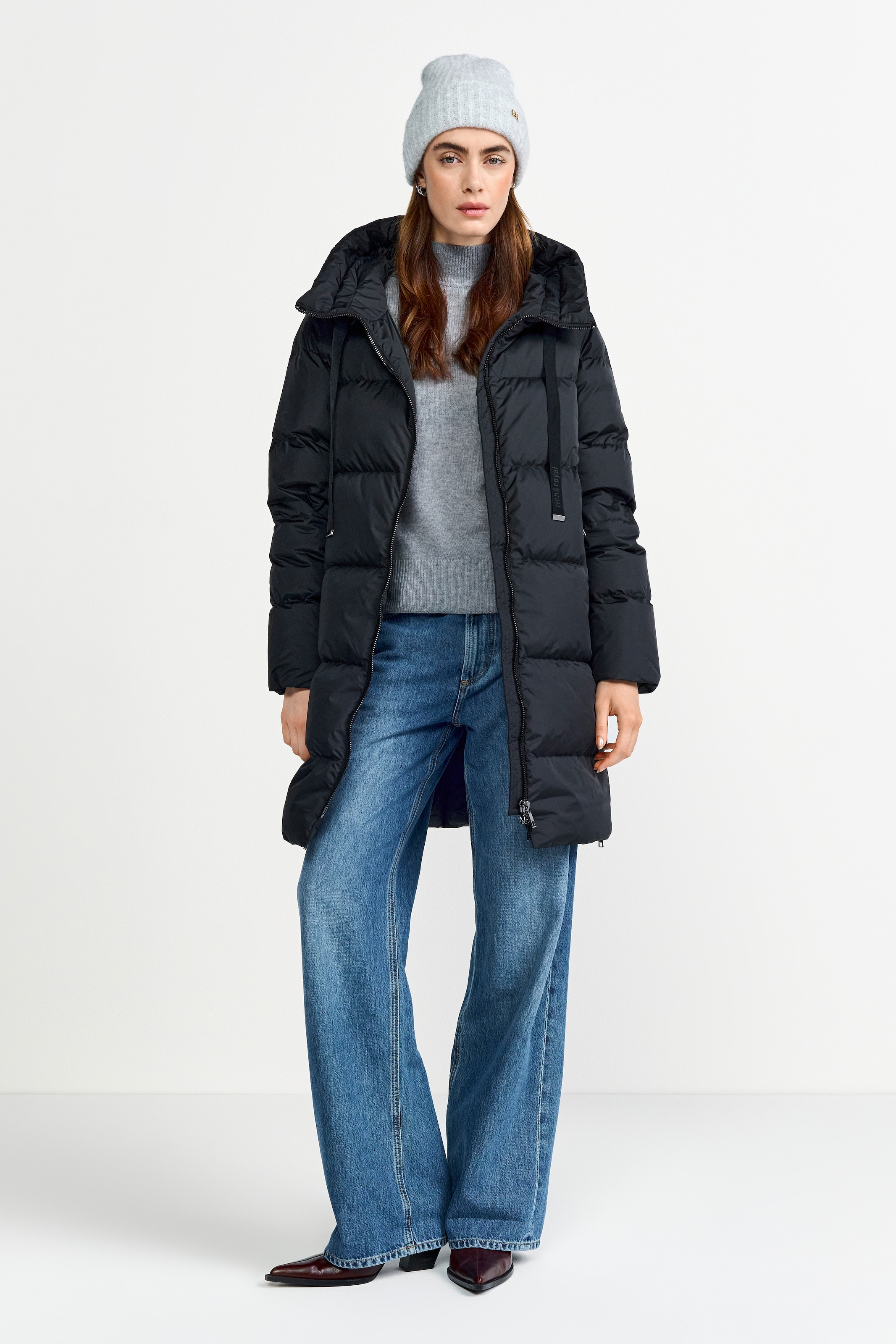 RICHROYAL Steppmantel oversized, mit Reissverschlüssen an den Seiten, Wintermantel