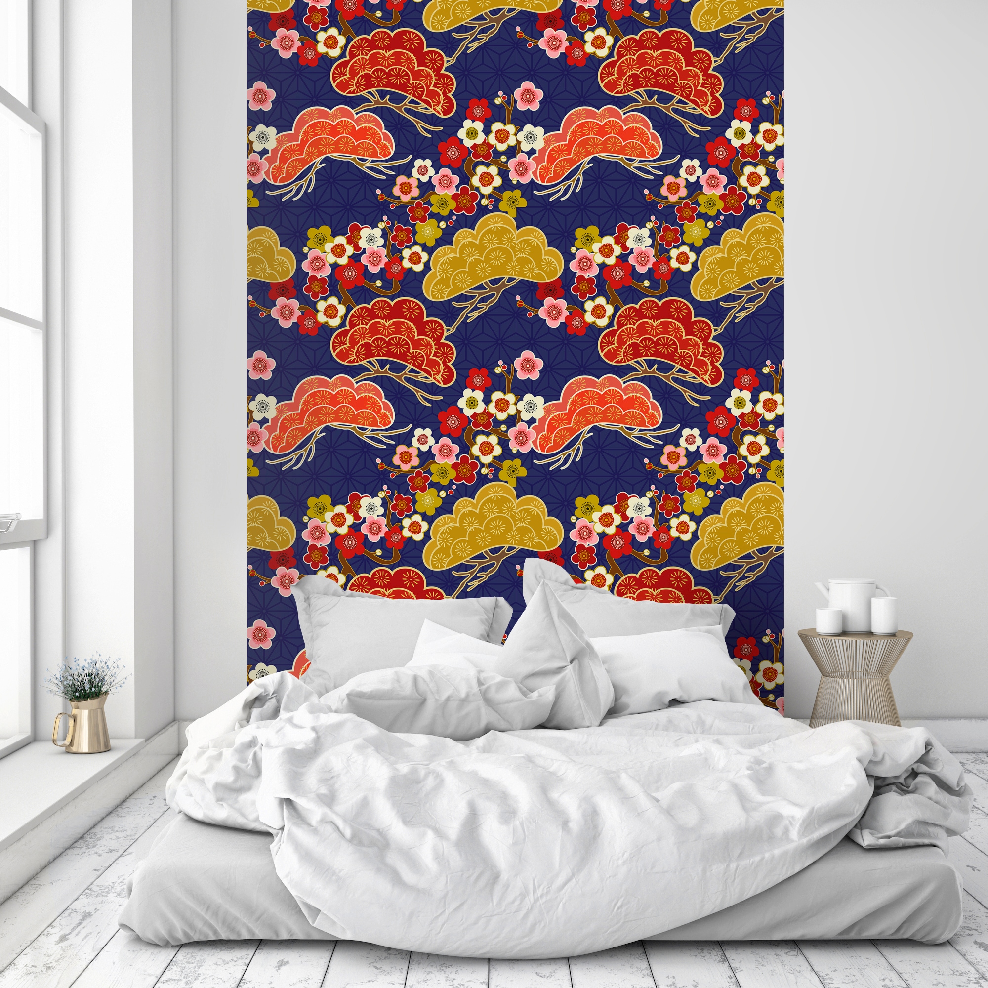 queence Papier peint vinyle »Heidi« Motif | botanique | floral | imprimé | naturellement | à motifs 90x250cm, selbstklebend, kinderleichte Anbringung, , Sticker