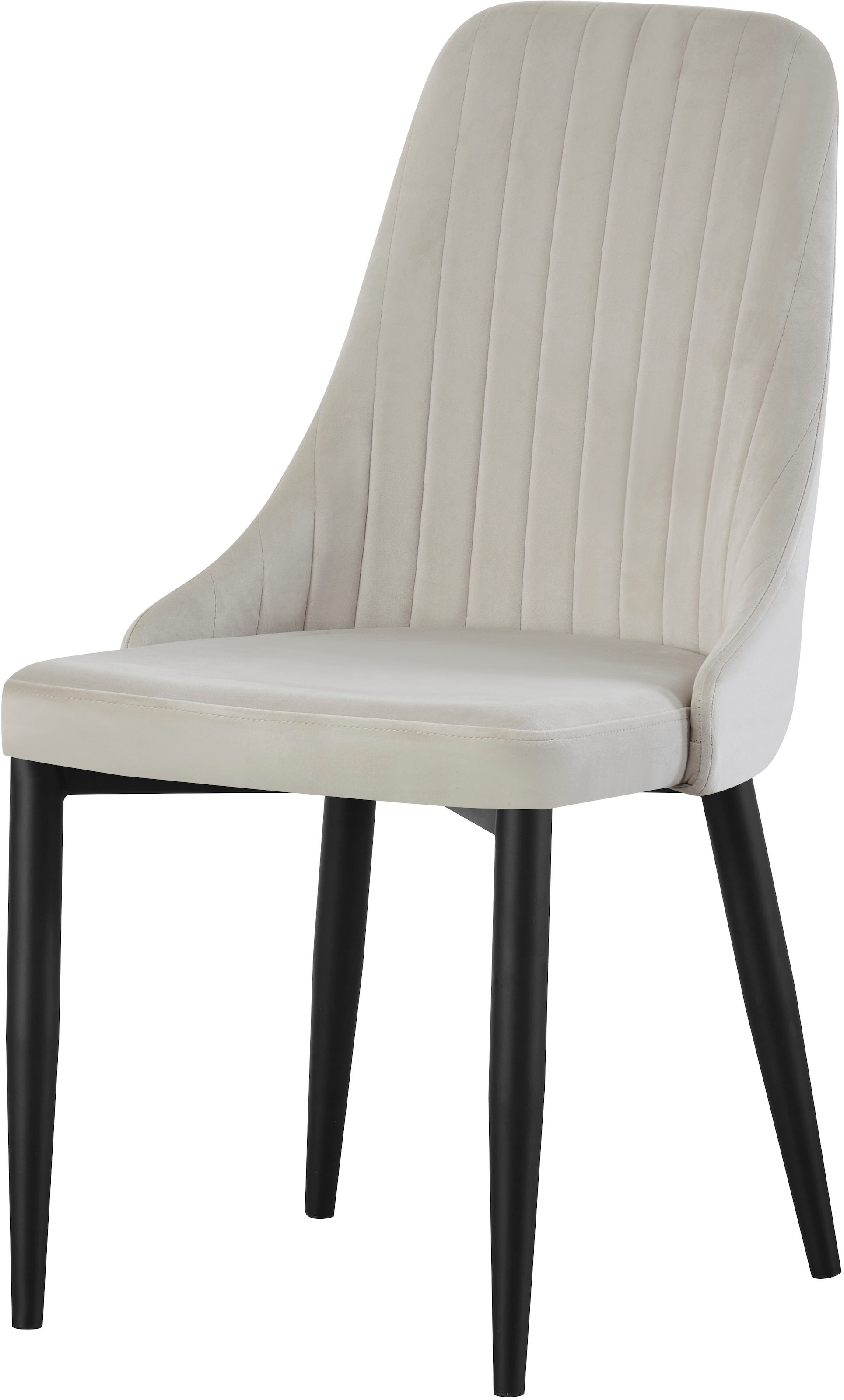 Home affaire Chaise de salle à manger »GARNBY, 2er Set, mit Metallgestell in matt schwarz« (Set) 2 cuisin verschiedenen Farben, Belsatbarkeit pro Stuhl 120 kg, Velour Stoff