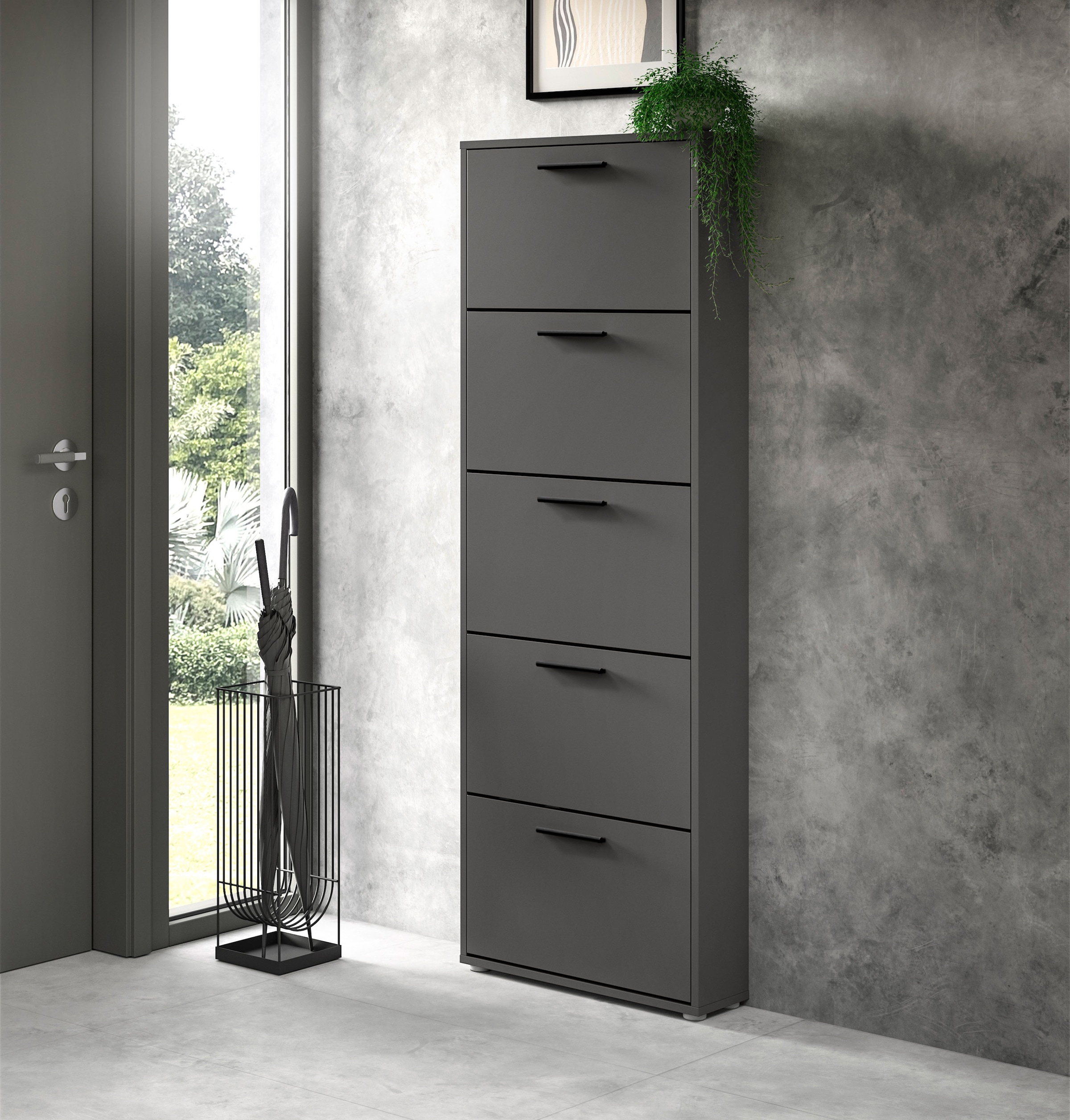 HBZ Schuhkommode »Sam Schuhkipper, Schuhschrank BxHxT 59x169x17 cm« 1 Stk. tlg. mit 5 Klappen