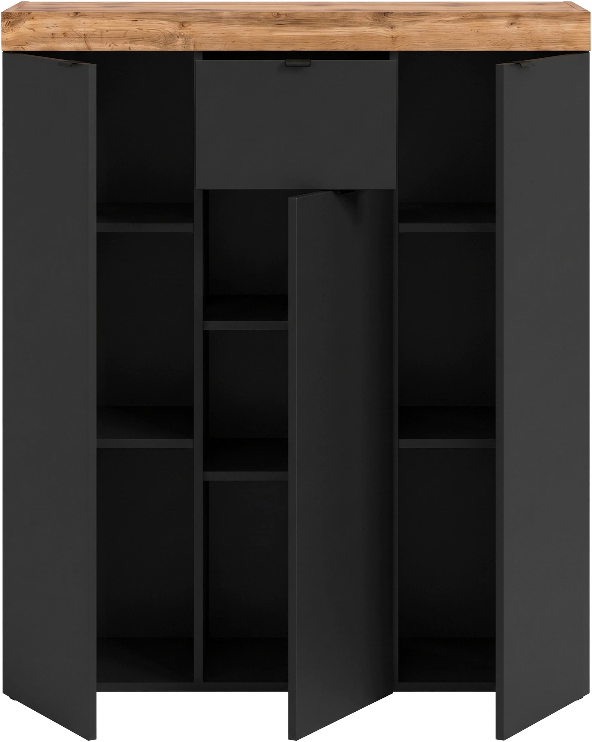 GOODproduct Highboard »MAMBO II, Breite 105cm, 3 Türen, 1 Schubkasten, 9 Fächer« 1 Stk. tlg. Kommode, Sideboard, Wohnzimmer, Schlafzimmer