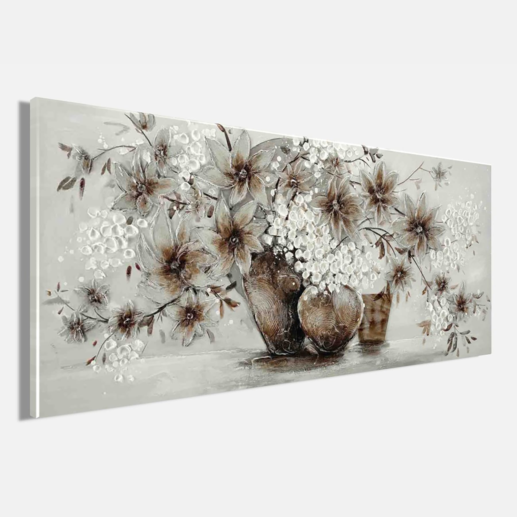 Bönninghoff Peinture à l'huile »handarbeit BLUMENVASEN ZWEIGE 60x140 cm – Wandbild Kunst« Fleurs | Vases 1 cuis tlg. fabriqué à la main, chaque image est unique