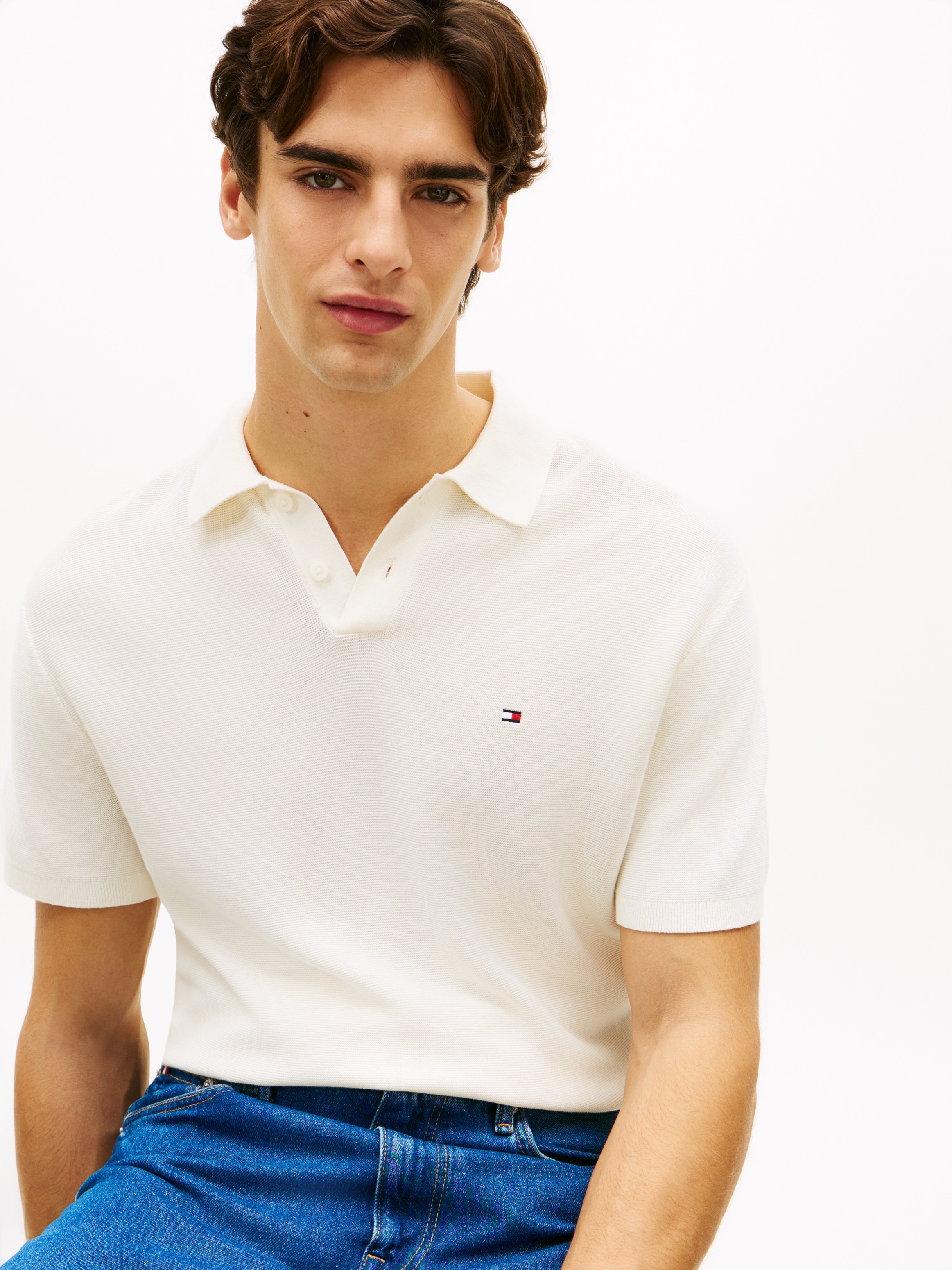 Tommy Hilfiger Pull à col polo »COOL TOUCH STRUCTURE« Regular fit mit Polokragen