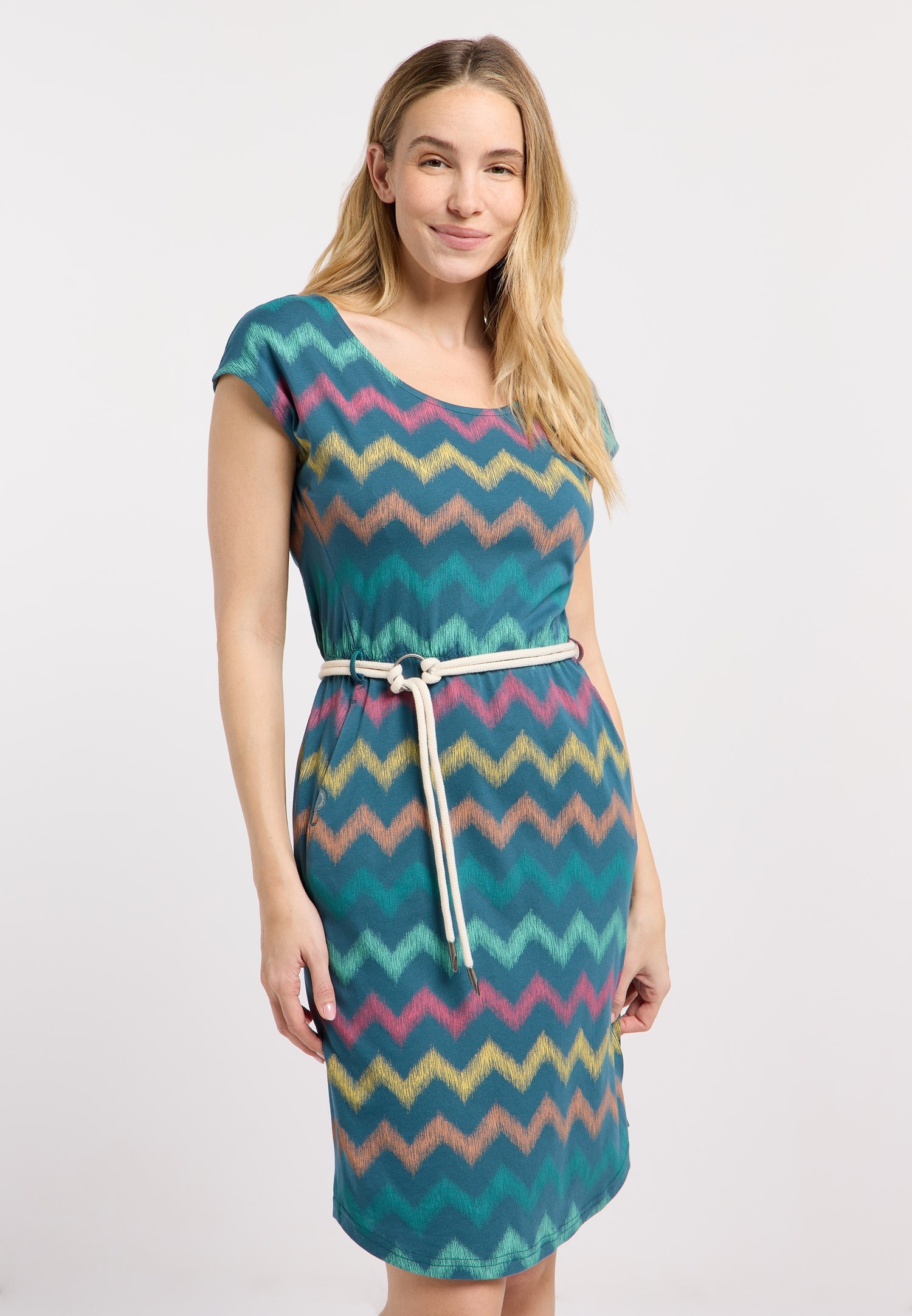 Ragwear Robe d'été »LILITHE PRINT« 2 tlg. Baumwoll-Modal-Mix mit Eingrifftaschen und Gürtel