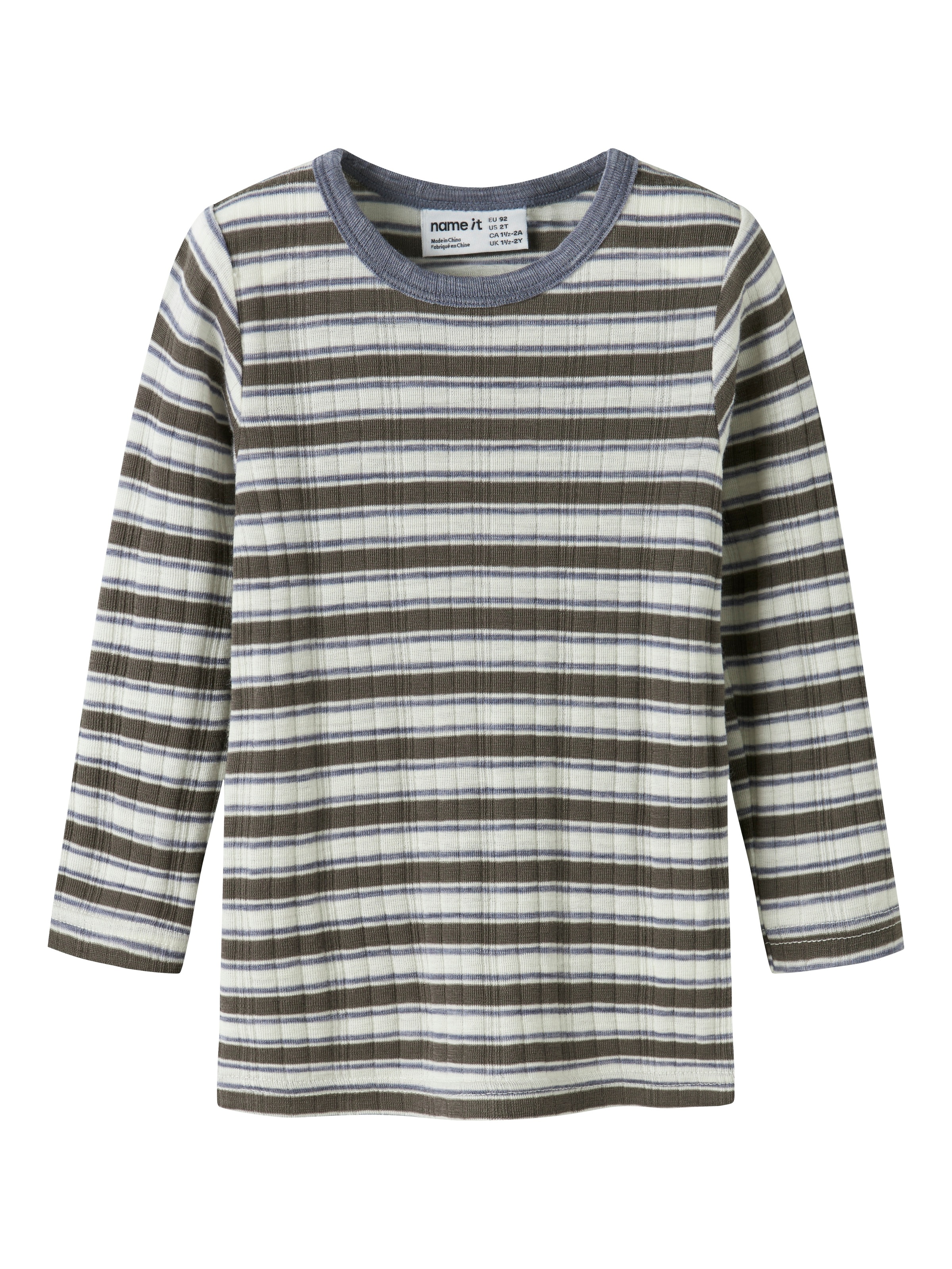 Name It T-shirt à manches longues »NMMWANG WOOL NEEDLE LS TOP NOOS« Laine, coupe régulière