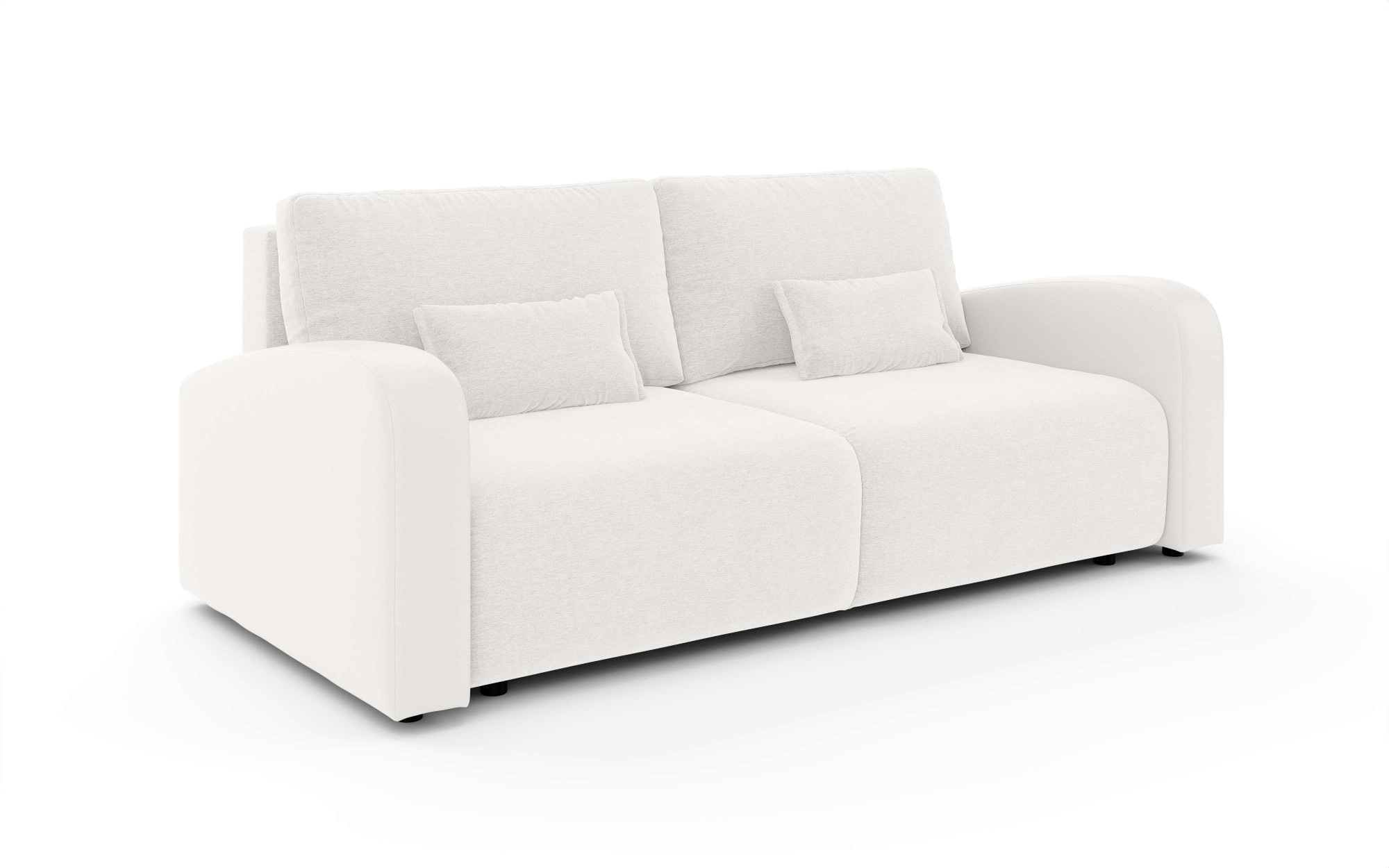 GOODproduct 3-places »JIGGS wahlweise Schlafsofa mit Bettkasten, Masse B/H/T: 228/96/110 cm« Sofa mit Wellenunterfederung, enthält 2 Rückenkissen und 2 Zierkissen