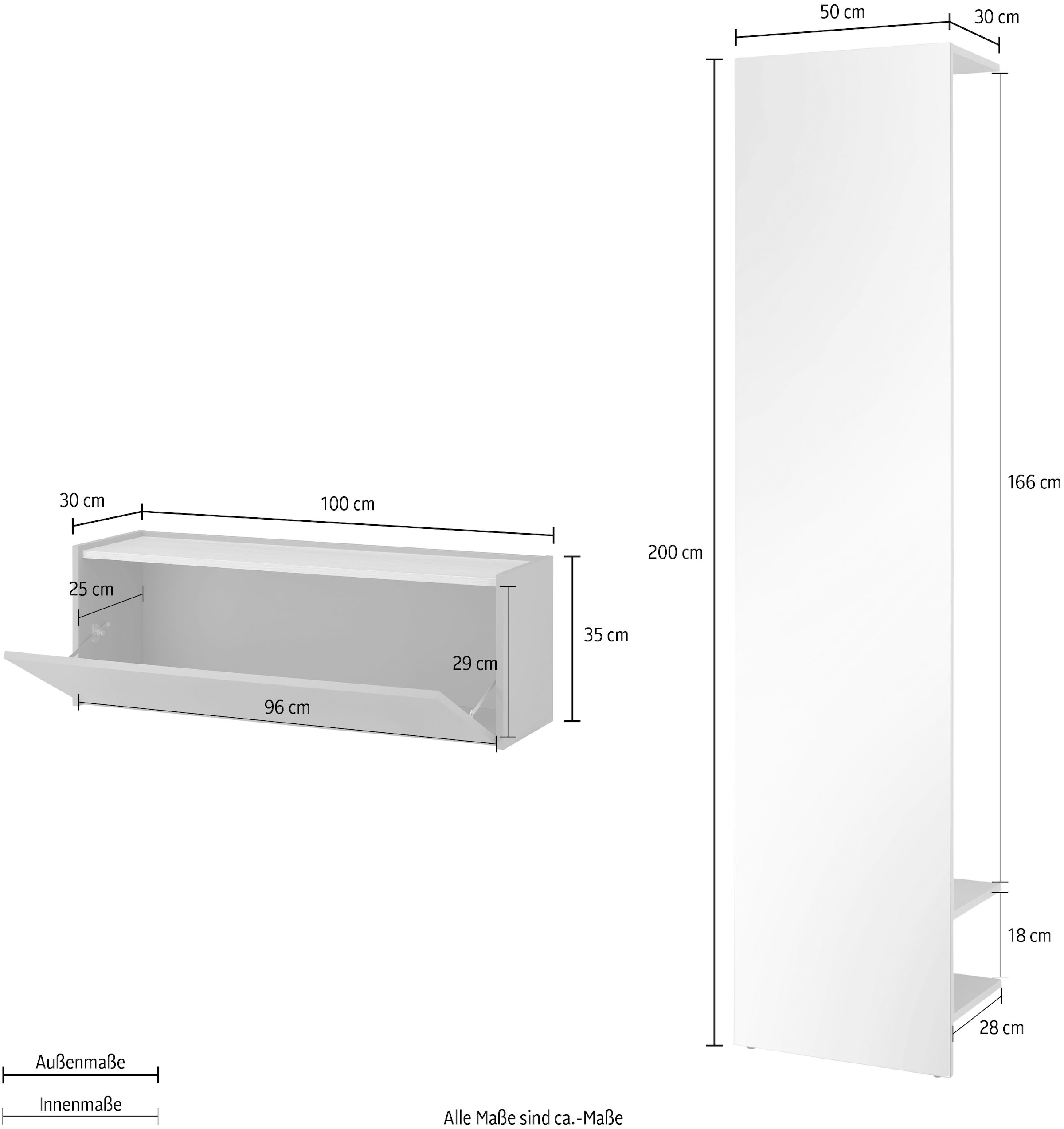 Home affaire Garderoben-Set »GIRON/CiTY, moderne Garderobe, Komplettset mit viel Stauraum« Komplett-Set, 2 Stk. tlg.