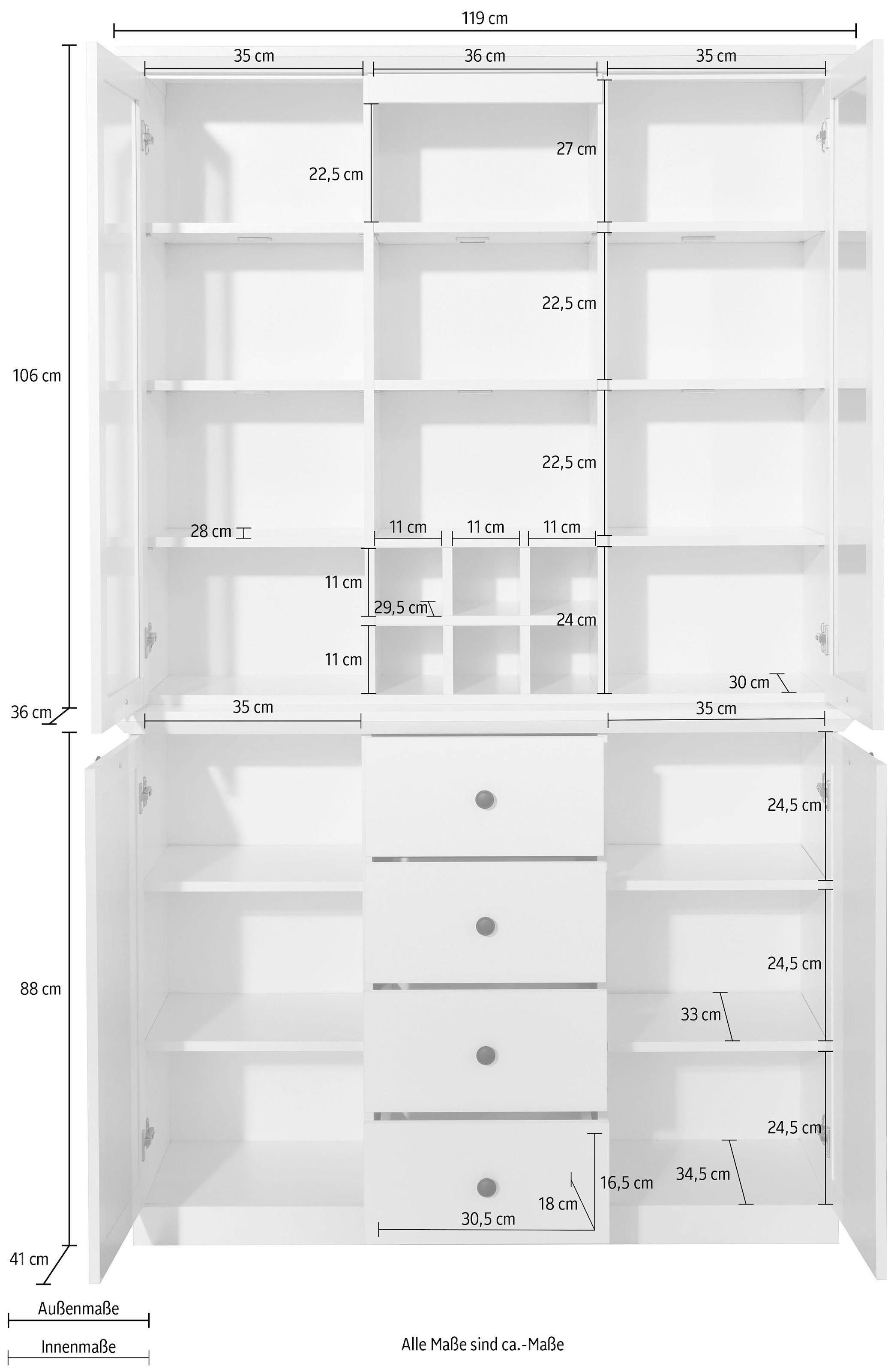 Home affaire Buffet »Örebro« style maison de campagne intemporel, avec extension complète, éclairage en option