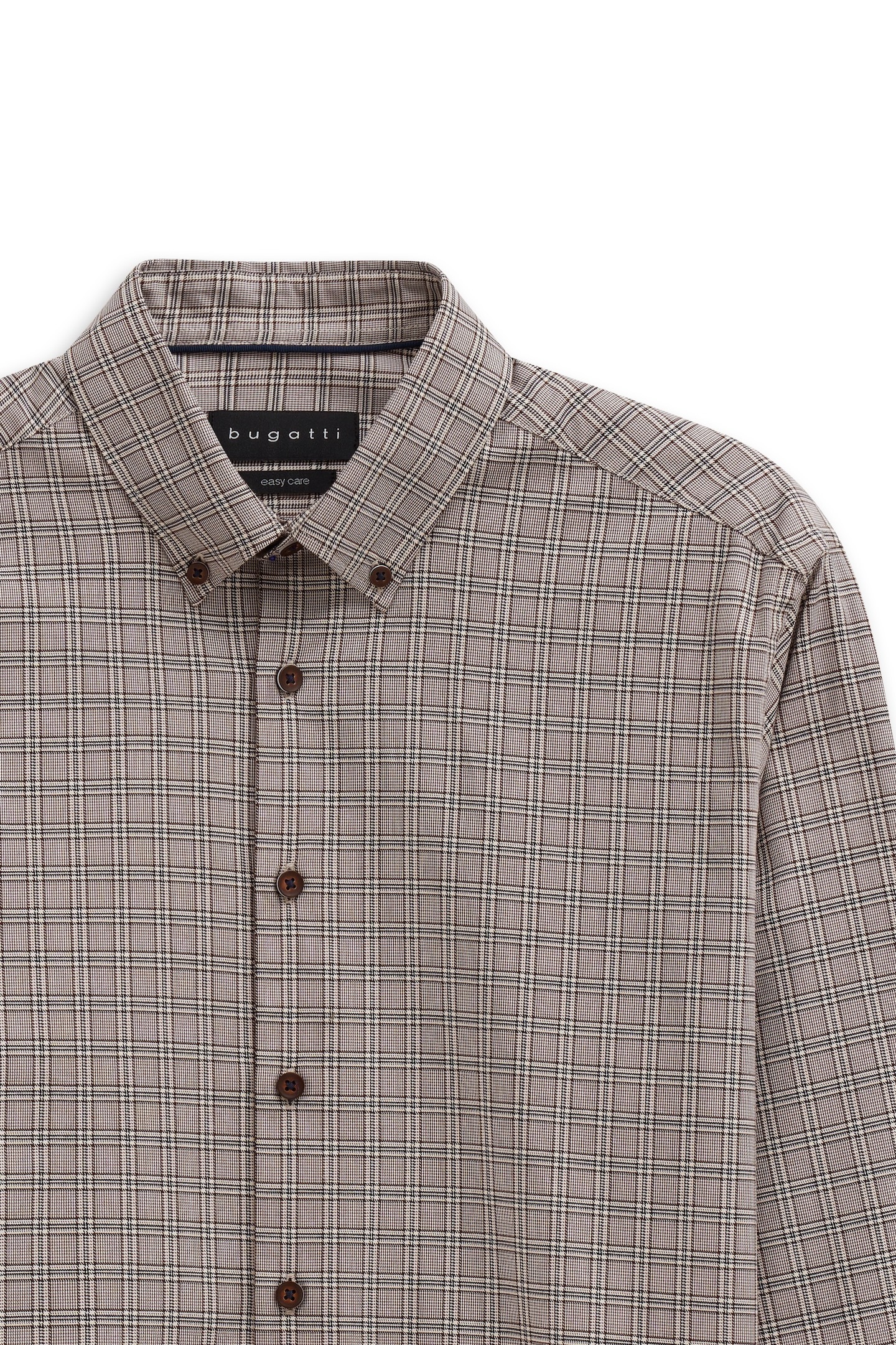 bugatti Langarmhemd »Easy Care« kariert mit Button-Down-Kragen