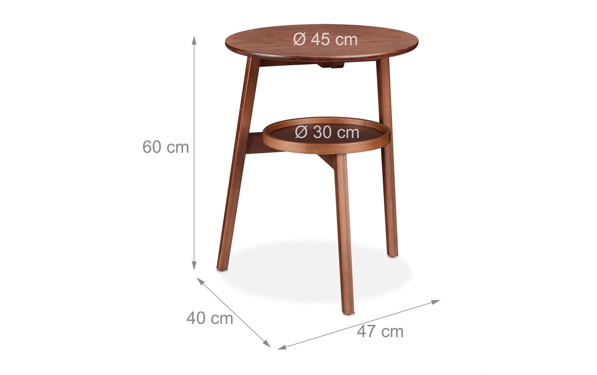 relaxdays Beistelltisch »2 Ablagen 60 x 47 cm«