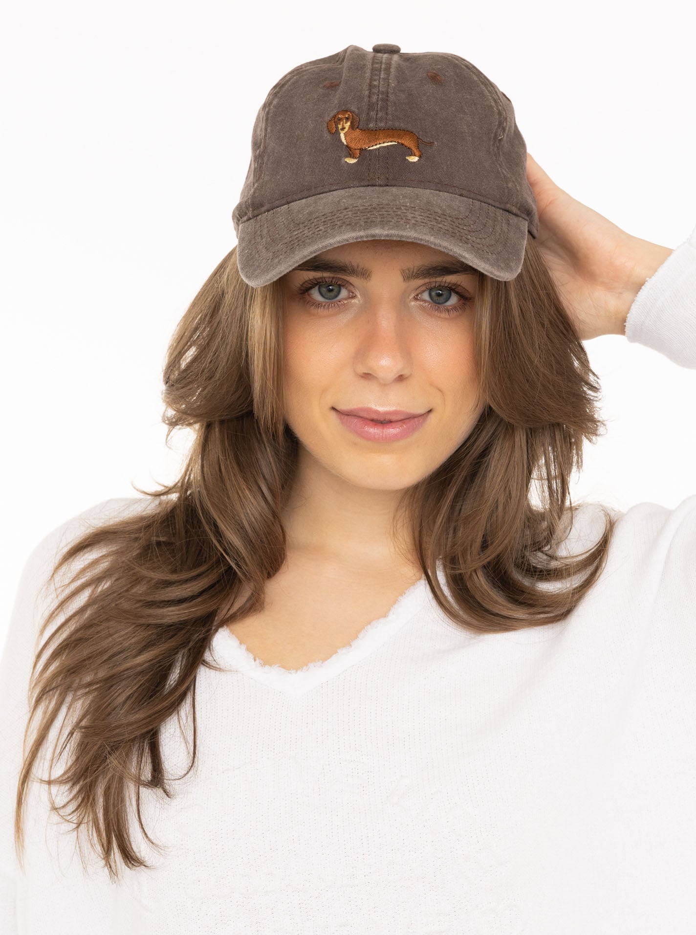 Zwillingsherz Casquette de baseball »"Dackel"« Dackelmotiv gestickt, moderner Vintage Look