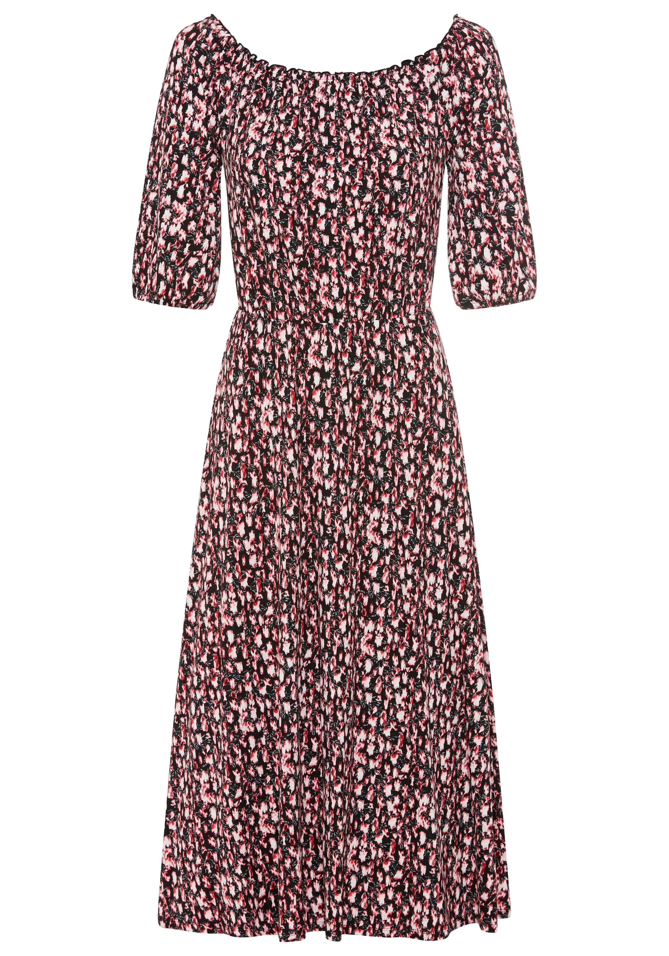 Bruno Banani Maxikleid aus Viskose und Elasthan, mit geblümter Optik
