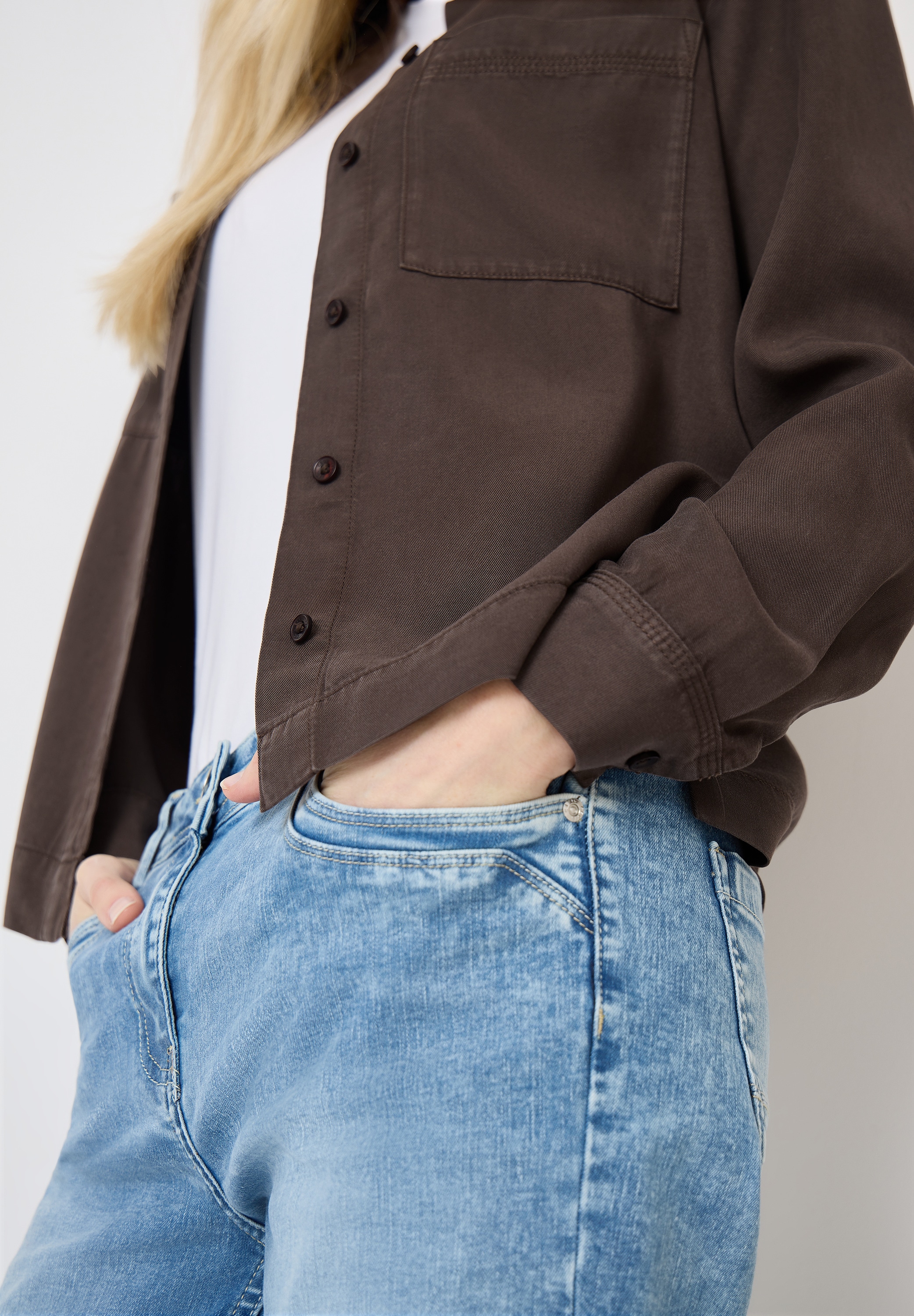 Cecil Blouse à manches longues aus atmungsaktivem Lyocell