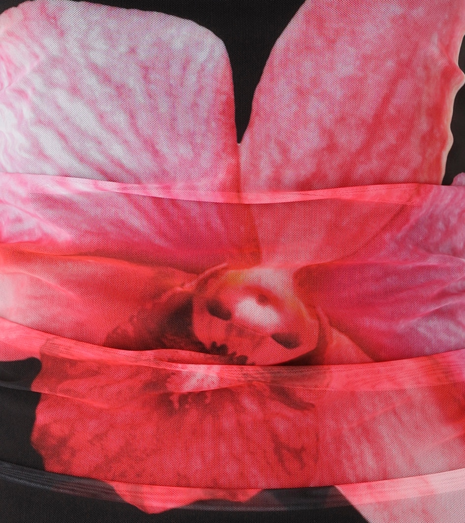 Aniston CASUAL T-shirt mit grossflächiger Batikblüte vorne und hinten - NEUE KOLLEKTION