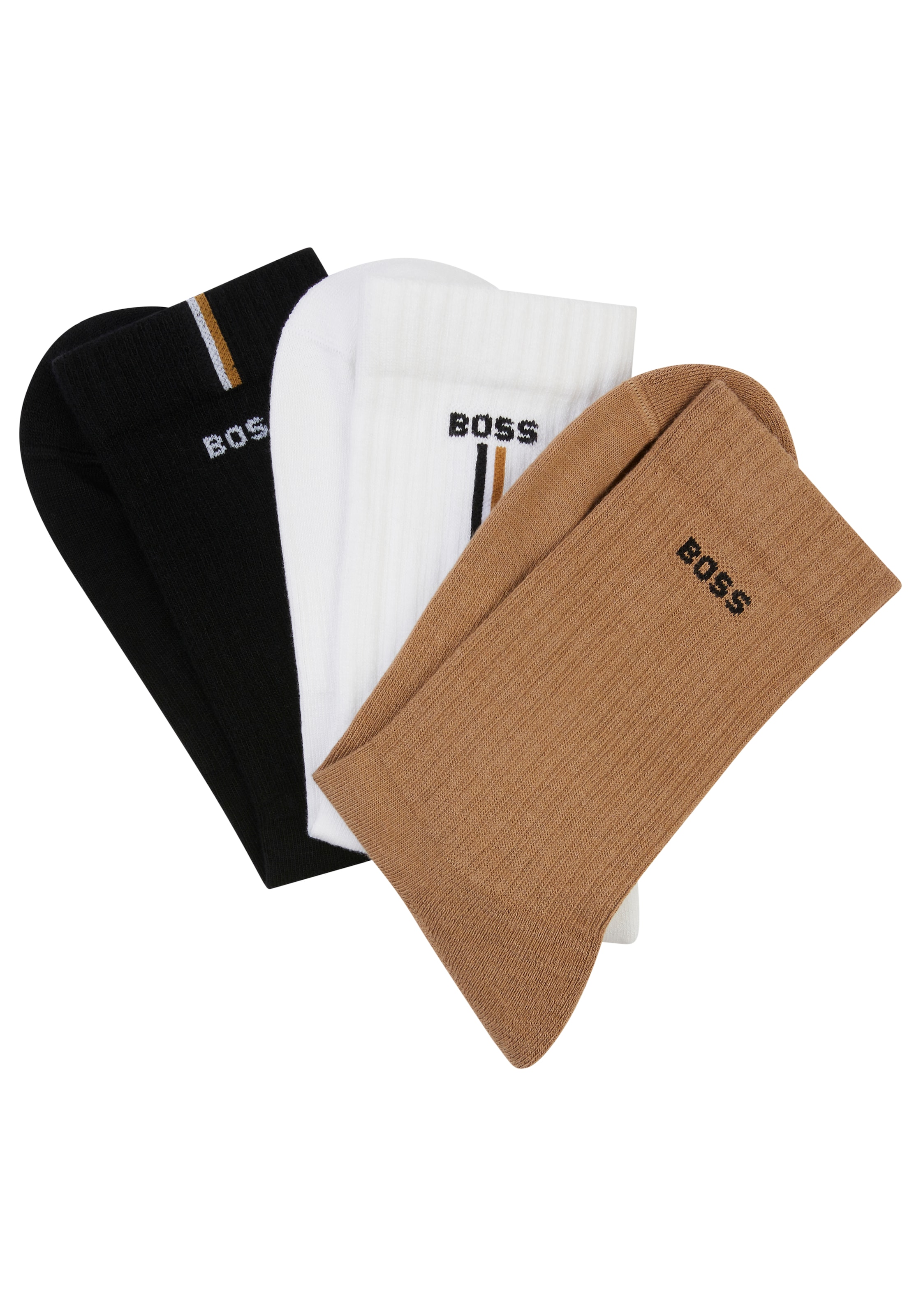 BOSS Chaussettes de loisirs »3PQS VerticalLine VB« kontrastfarbene Details