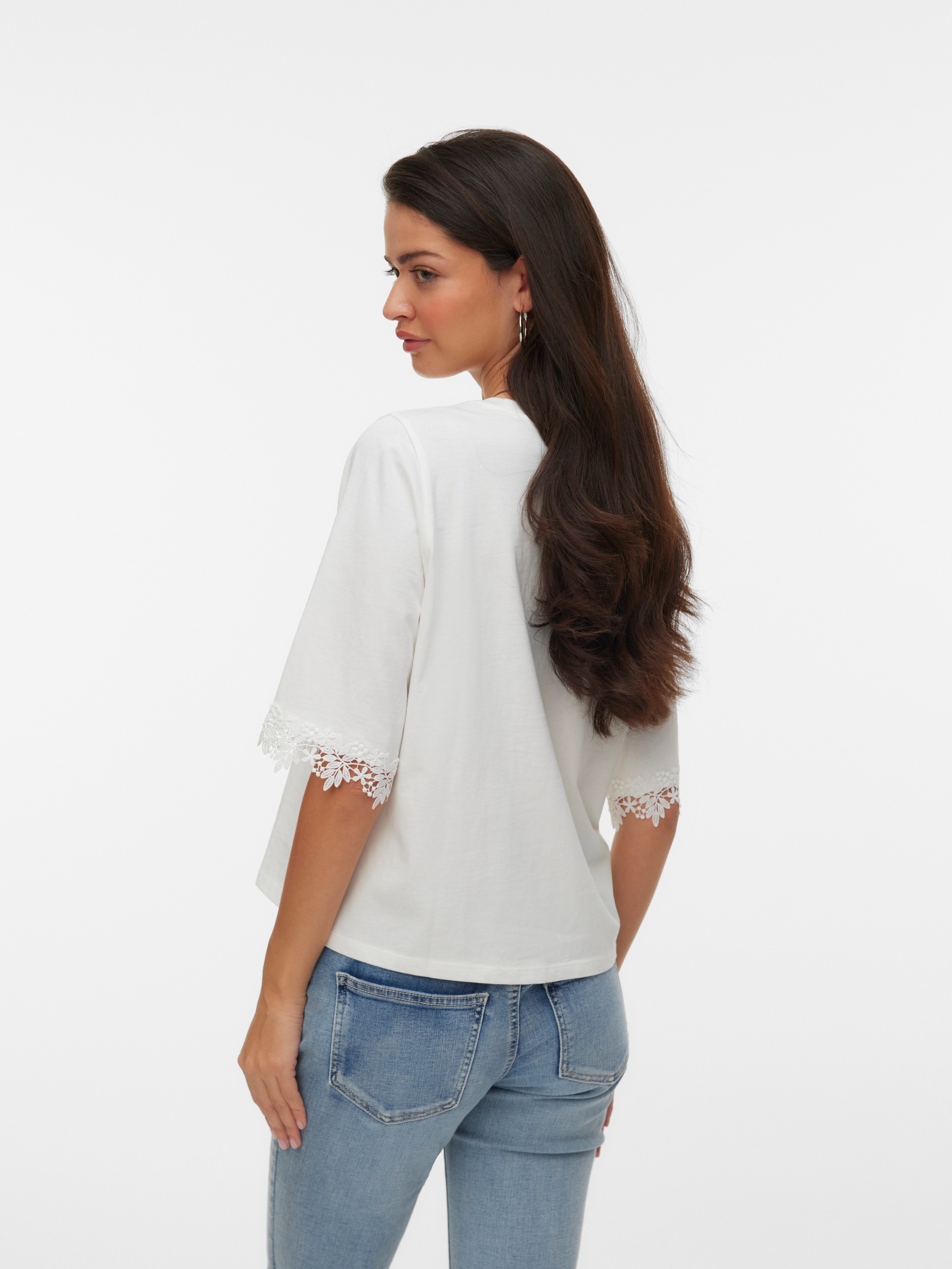 Vero Moda Rundhalsshirt »VMLYLA SS O-NECK TOP JRS« Baumwolle, regular fit