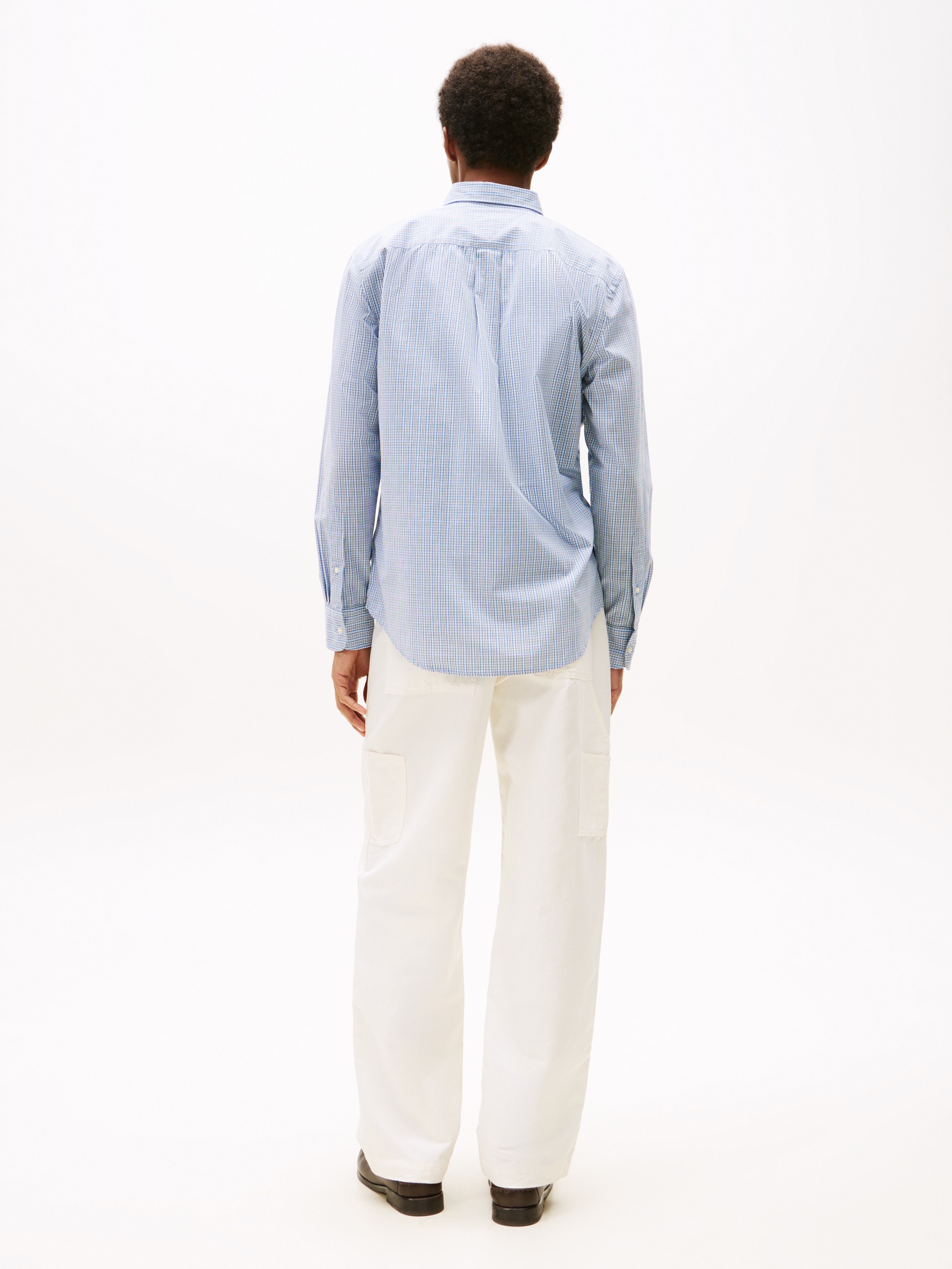 Tommy Hilfiger Langarmhemd »FLEX POPLIN SMALL TARTAN SHIRT« regular fit, kleinkariert, Button-down-Kragen