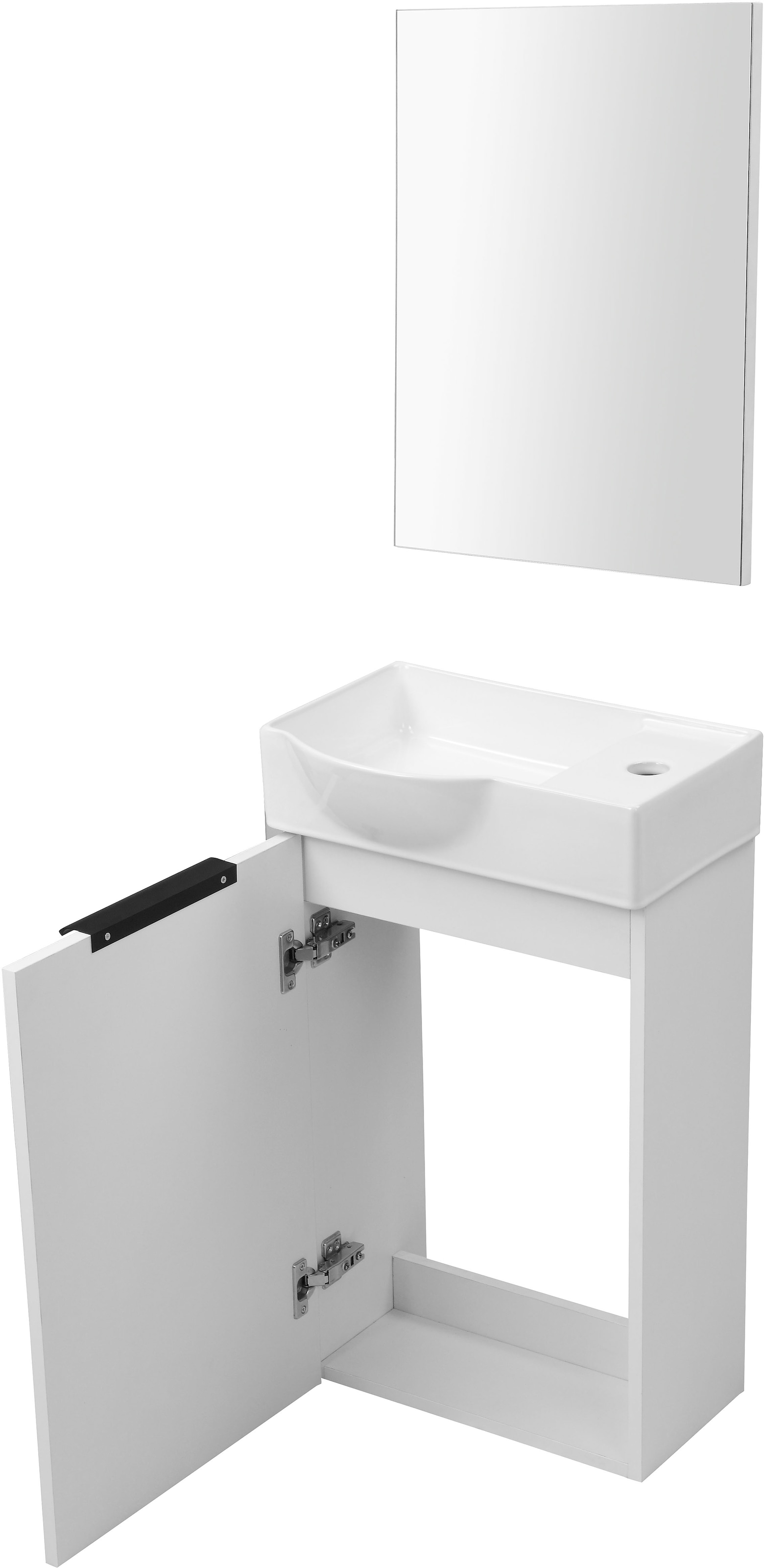 welltime Badmöbel-Set »Sienna Gästebad platzsparend« Komplett-Set, 3-teilig, 3 Stk. tlg.