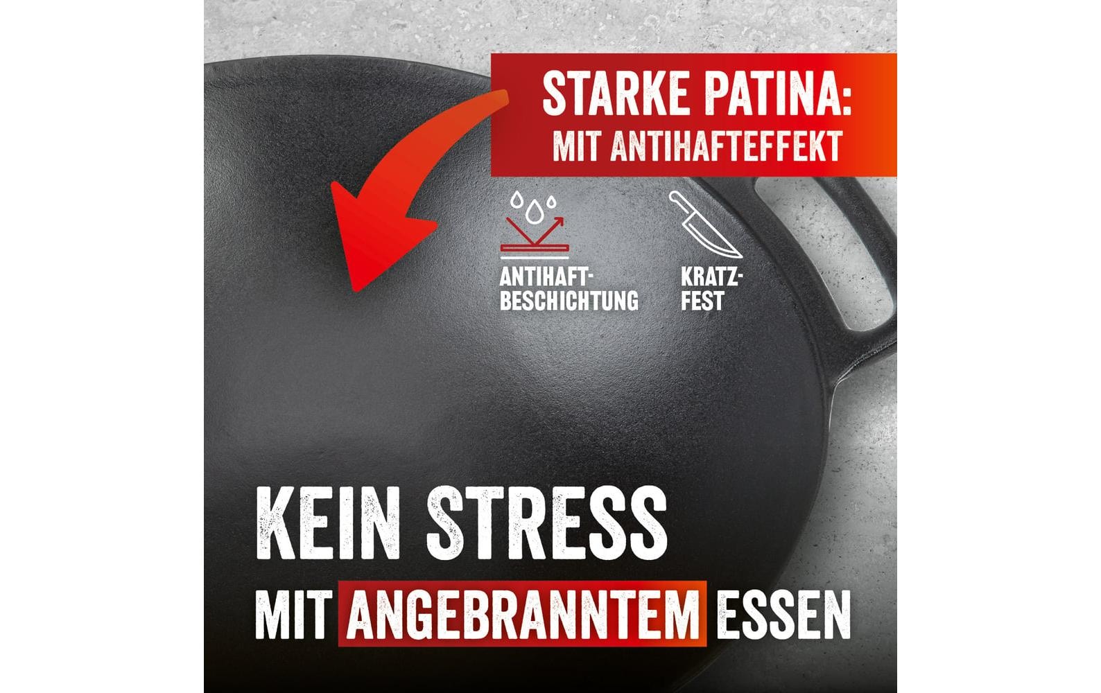 LANDMANN Wok »Grill-Wok Pure - Pfanne aus Gusseisen« Gusseisen
