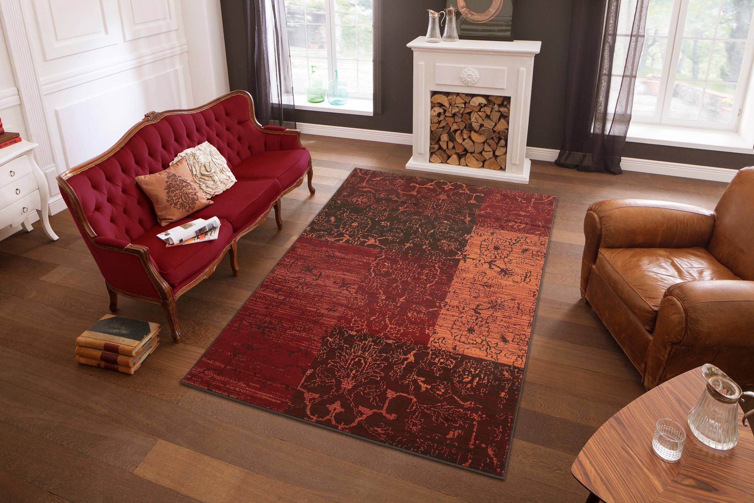 my home Teppich »Bennet« rechteckig 7 mm Höhe Vintage Design, flach, Kurzflor, weich, pflegeleicht, elegant