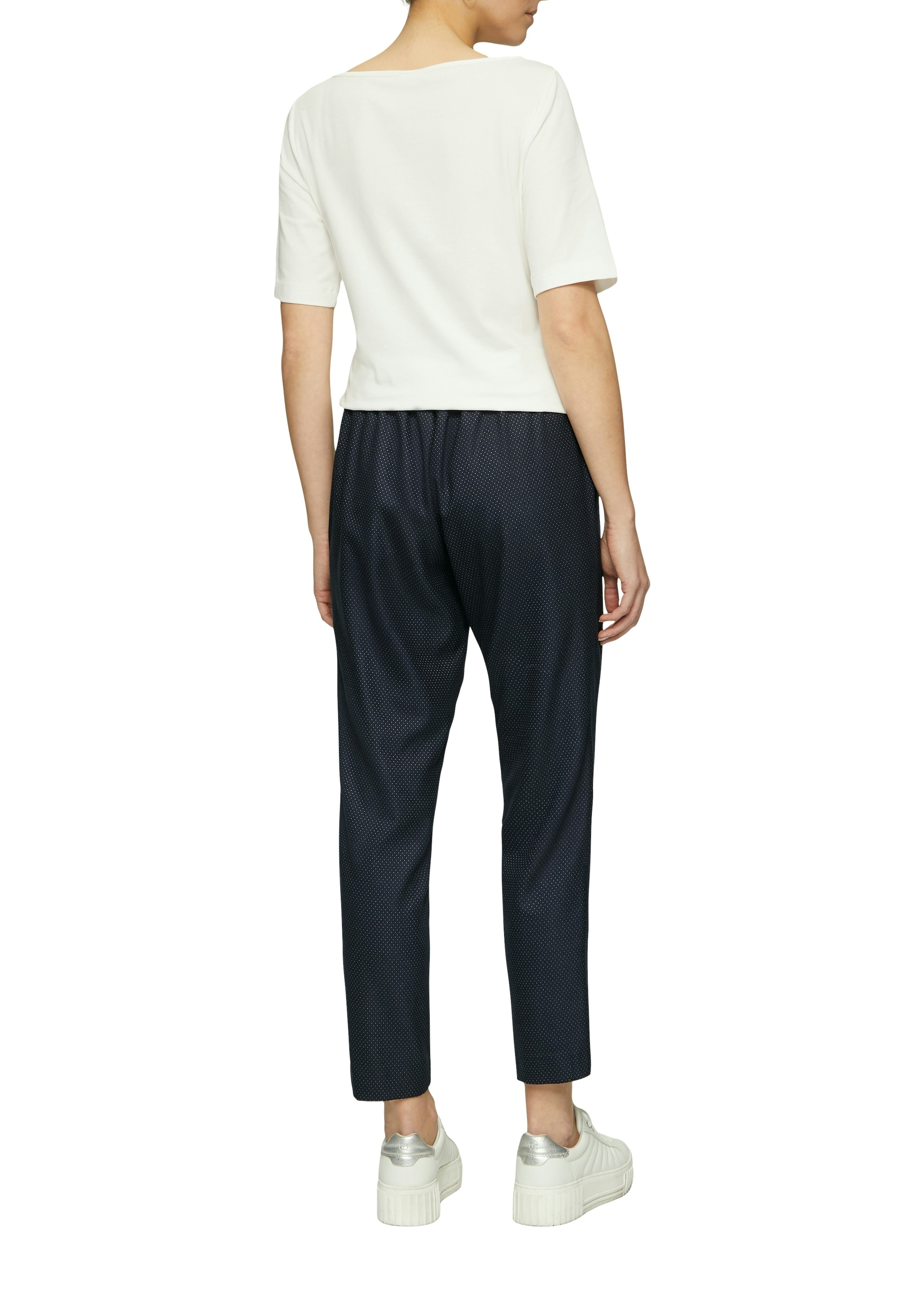 s.Oliver BLACK LABEL Pantalon de jogging  à pois, avec stretch