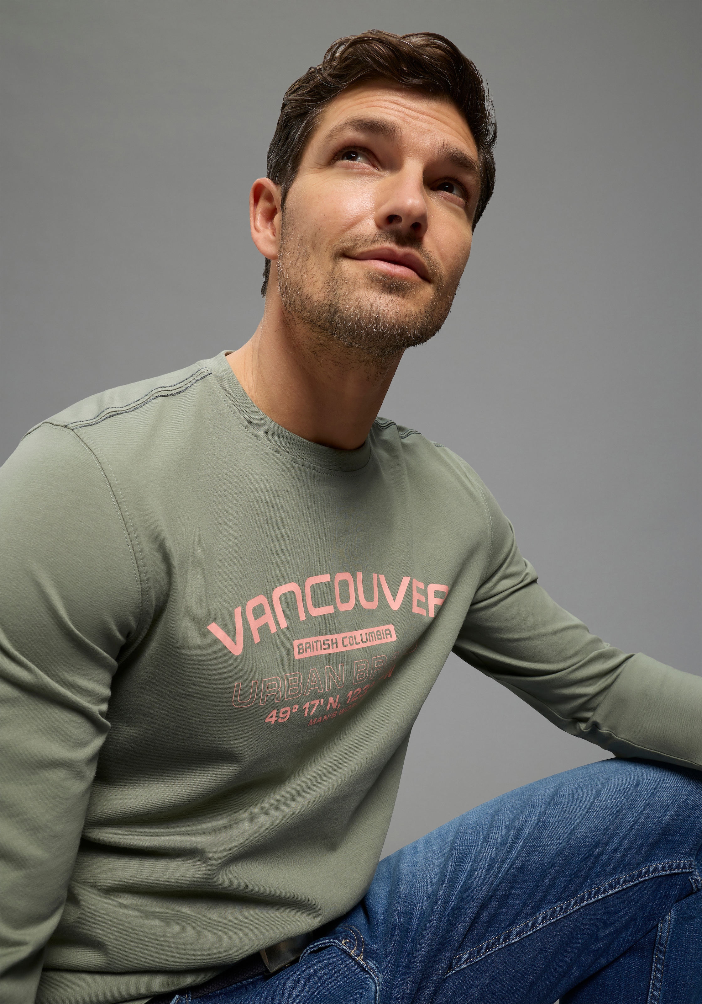 Man's World T-shirt à manches longues »Neue Kollektion!« casual Stil, Langarm, schmale Passform