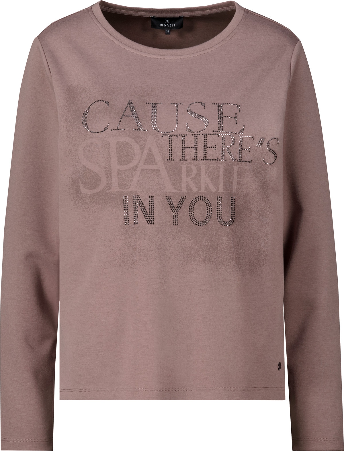 Monari Sweatshirt »Sweatshirt Schmuck Schrift«, Regular fit mit Rundhalsausschnitt
