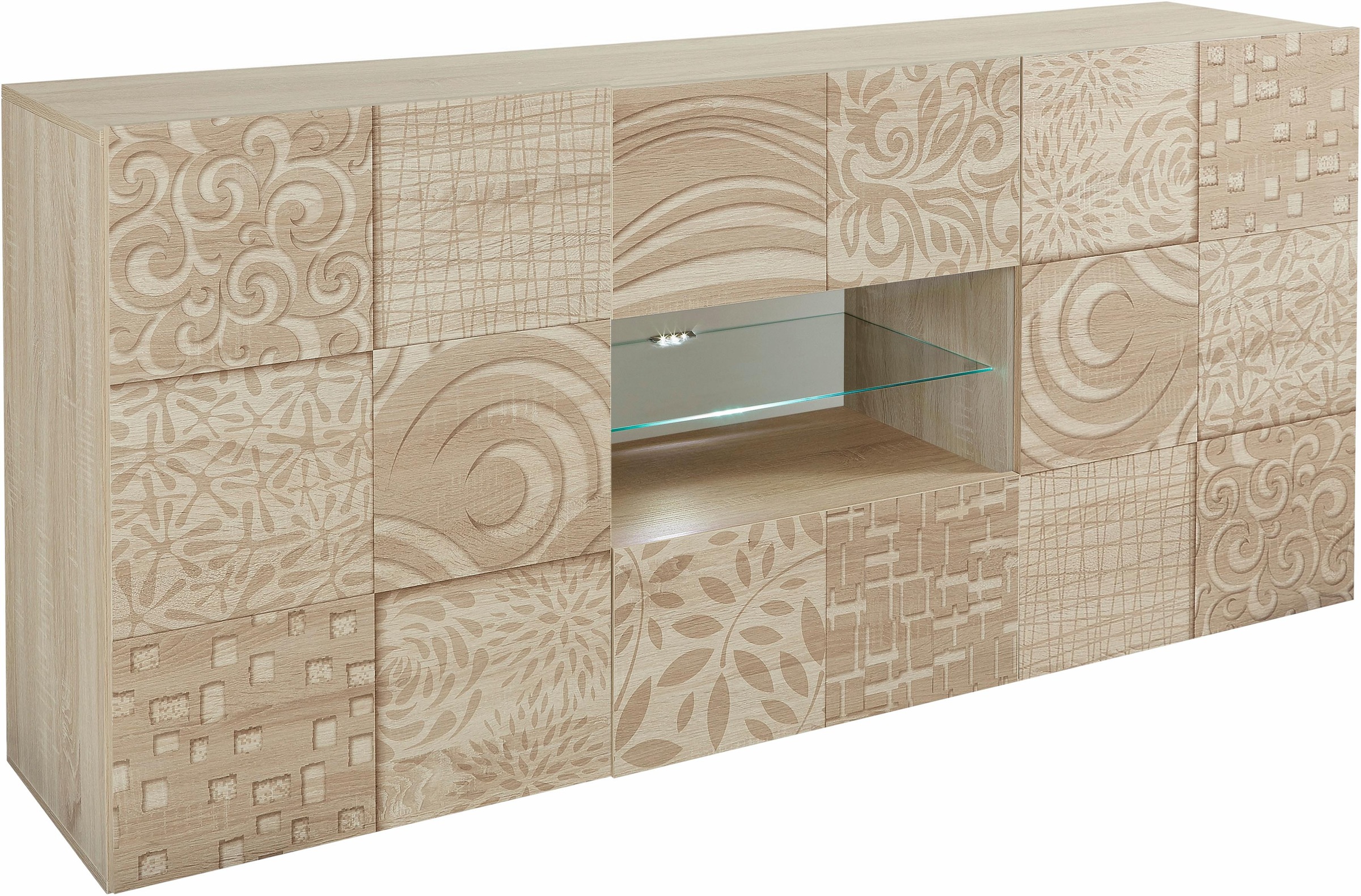 INOSIGN Sideboard »Miro« Breite 181 cm mit dekorativem Siebdruck