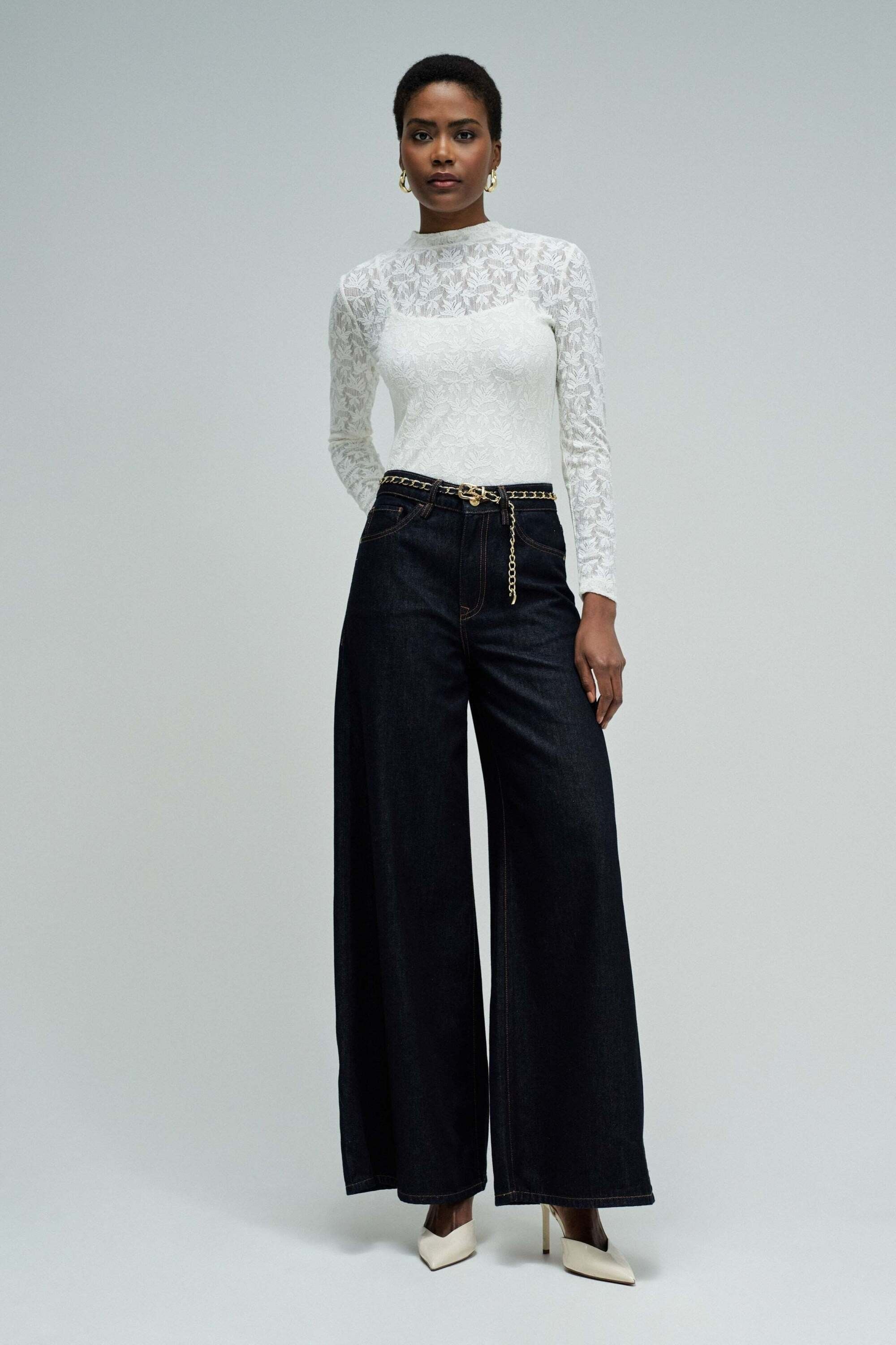 Salsa T-shirt à manches longues »Salsa Jeans Langarmshirt Lace Long Sleeve«