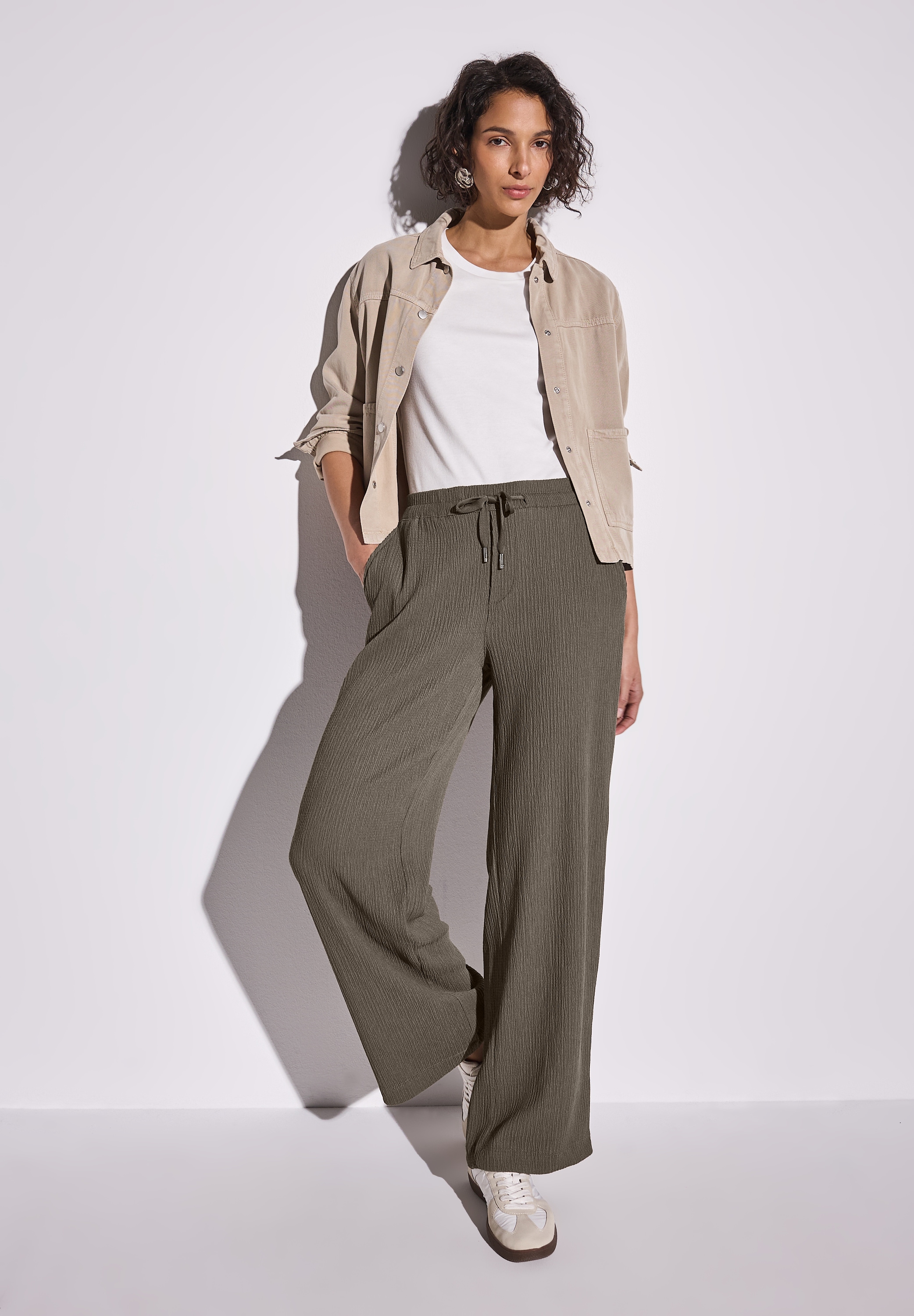 STREET ONE Pantalon en tissu  Sommerhose mit Struktur