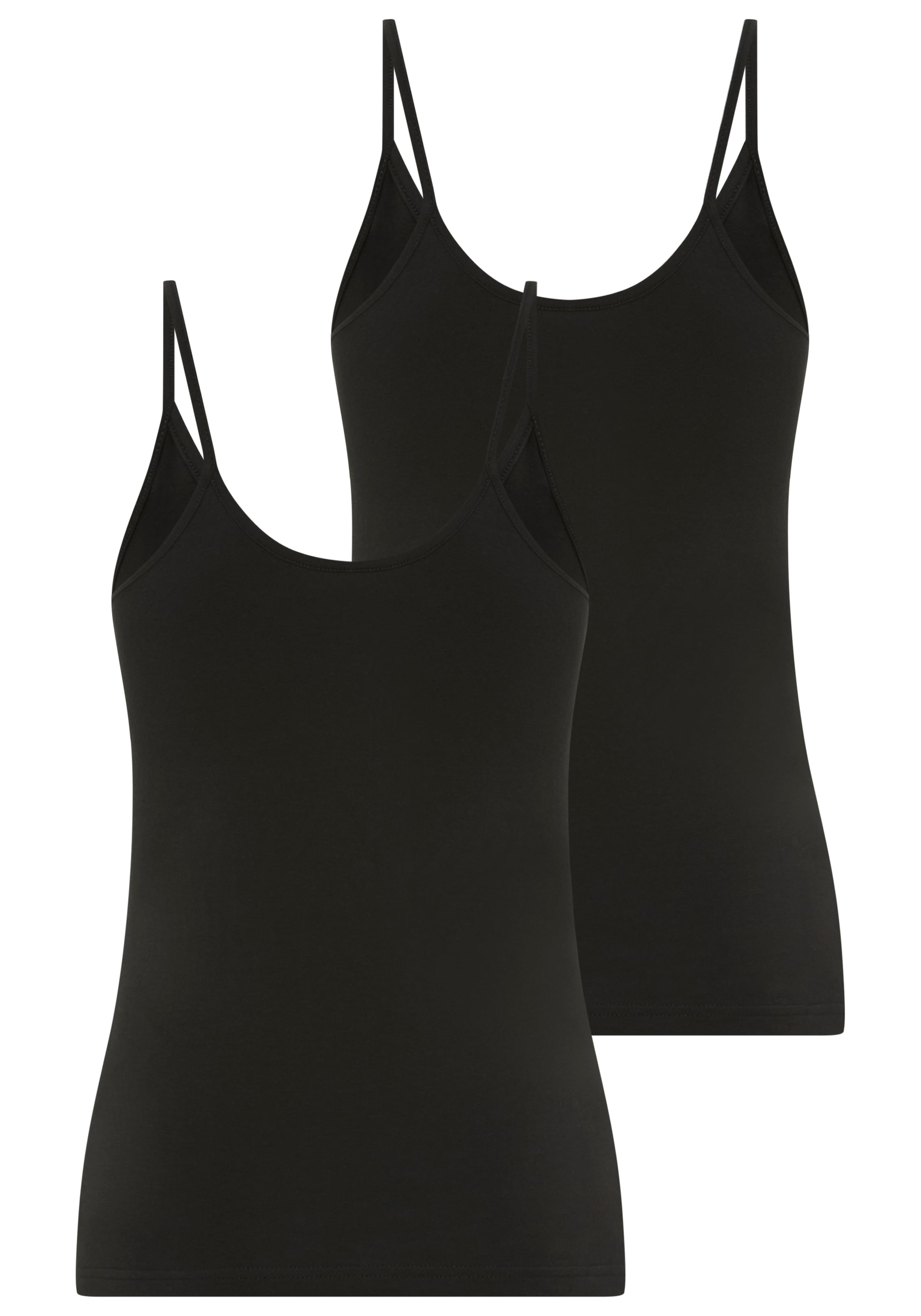YSABEL MORA Top à bretelles spaghetti 2er Pack,  Baumwollmix, elastisch, atmungsaktiv, weich