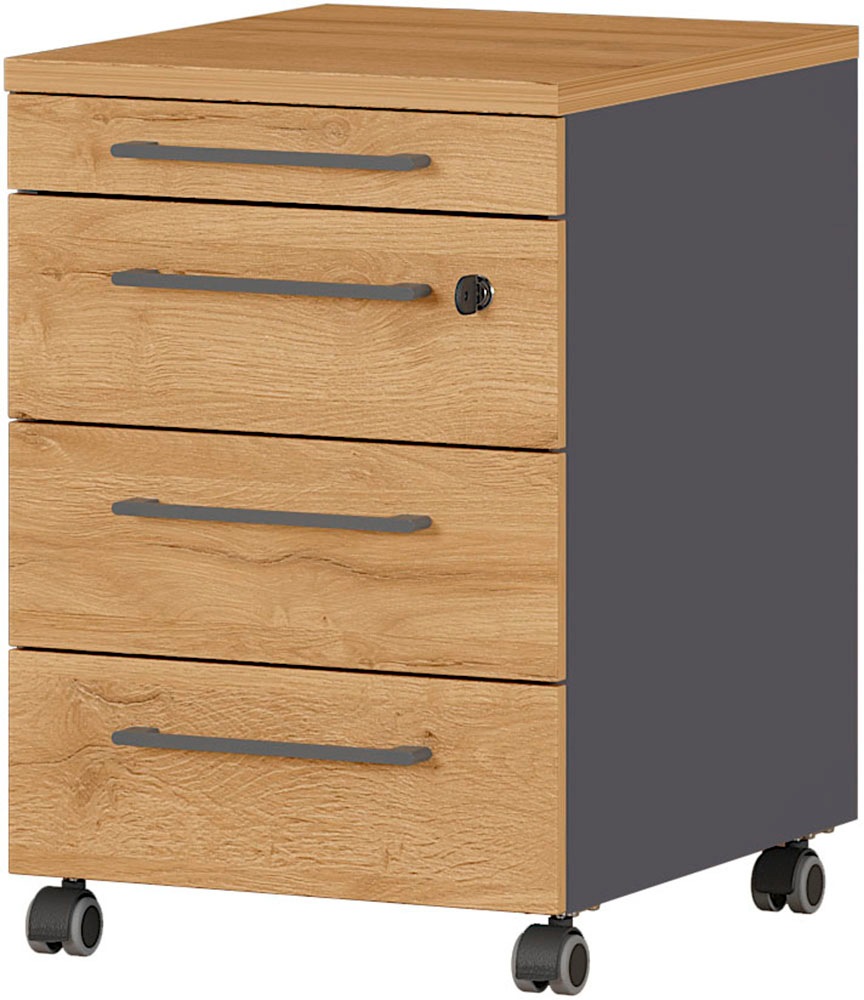 GERMANIA Ensemble de meubles de bureau »Agenda« Set bestehend aus höhenverstellbarem Schreibtisch und Rollcontainer