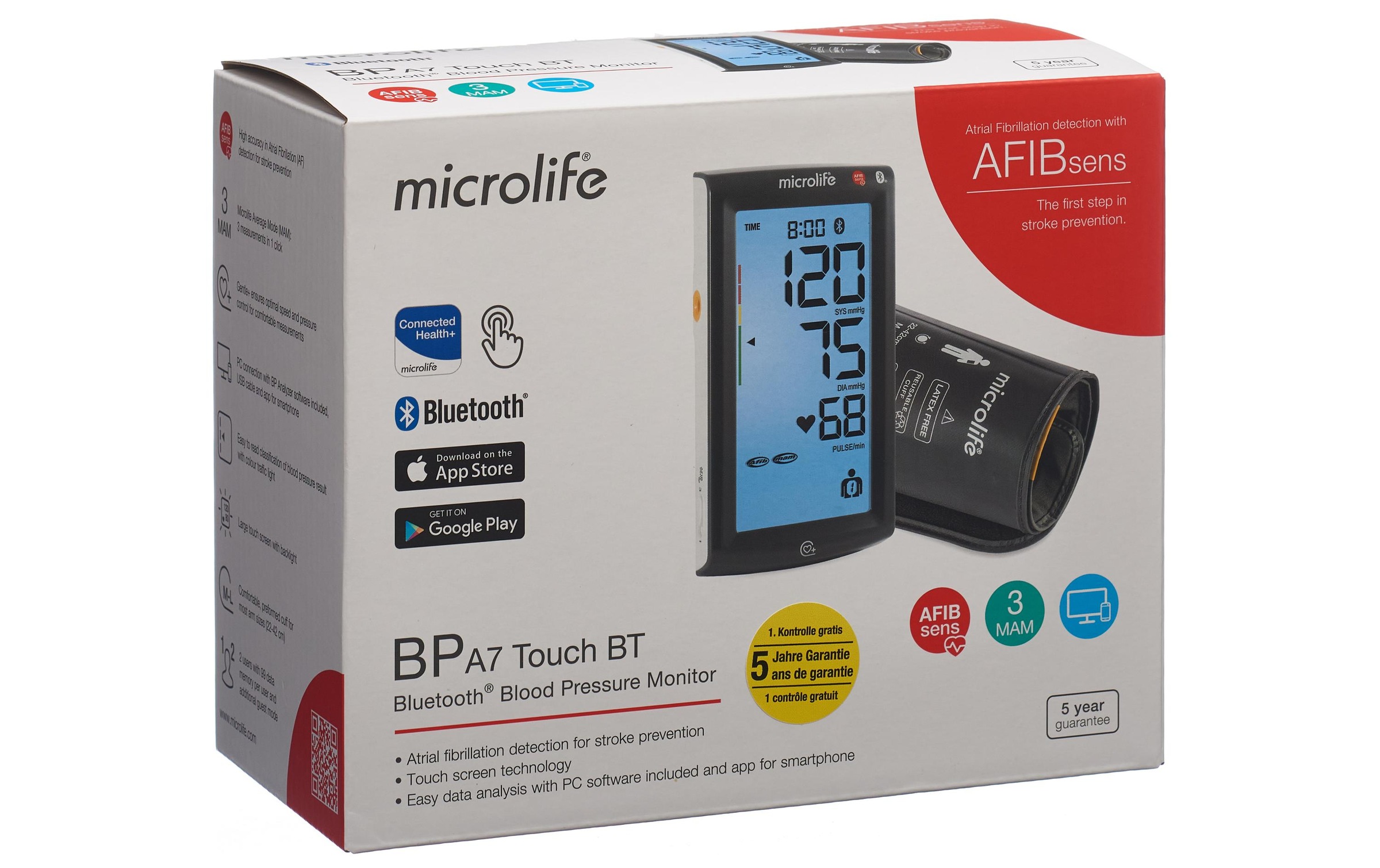   Blutdruckmessgerät »microlife A7 Touch Bluetooth Gr M-L, 22-42 cm«