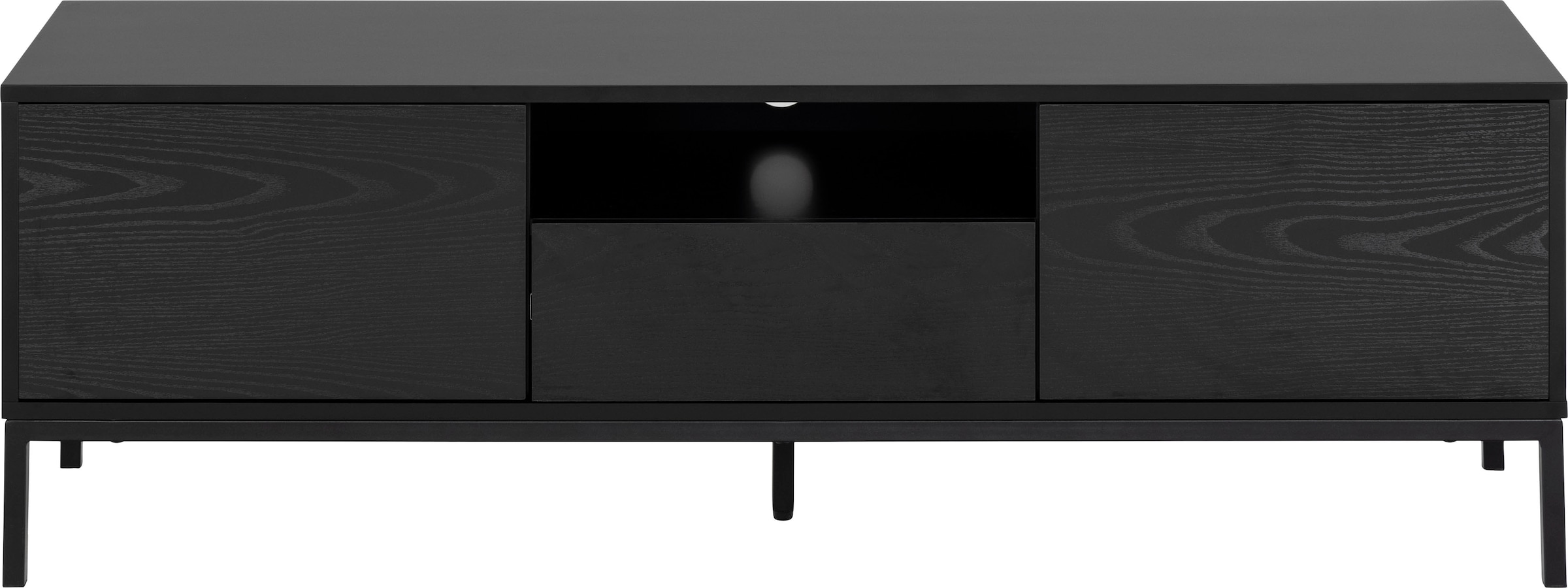 ACTONA GROUP Meuble TV 1 tiroir, 1 compartiment ouvert et 2 compartiments fermés, largeur 140 cm