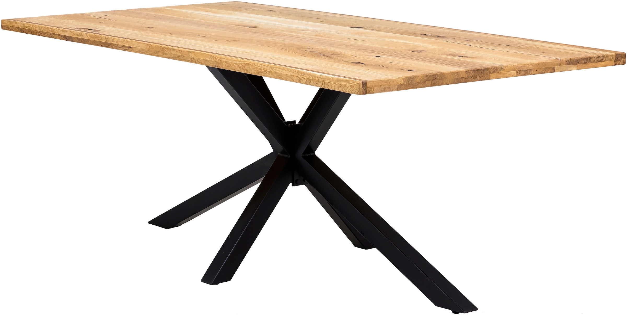 SIT Plateau de table »Ravello aus Wildeiche massiv – geölt – markante Maserung« 1 cuis tlg. Lames continues et renforts de 40 mm d'épaisseur