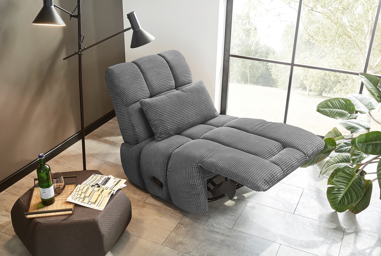 Jockenhöfer Gruppe Fauteuil de relaxation »Doncaster, B: 84 cm, Sitzhöhe: 50 cm« avec fonction rotation, balançoire, relaxation & bascule, tissu velours doux
