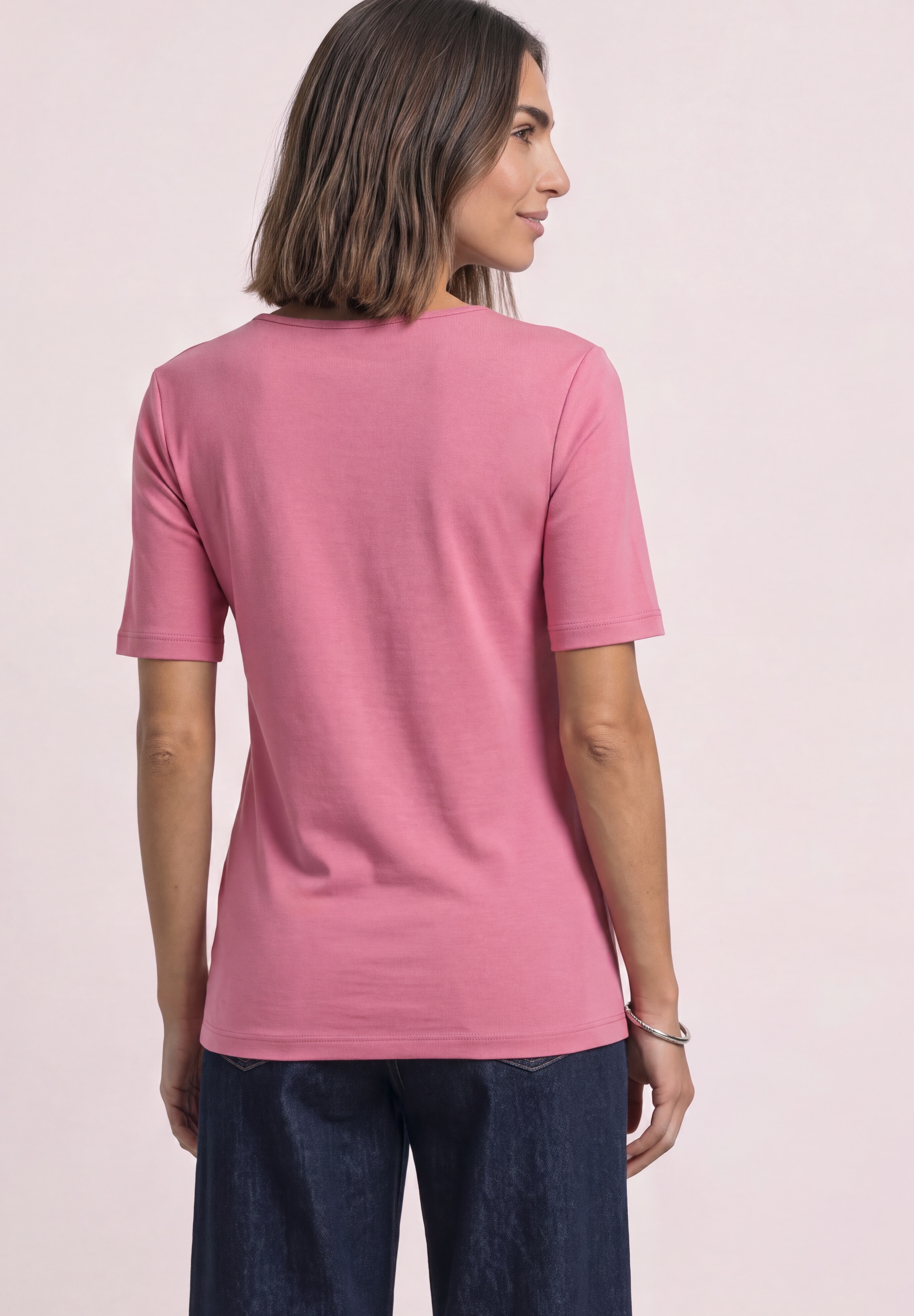 STREET ONE T-Shirt »Style Ada« Sommershirt mit Herzausschnitt