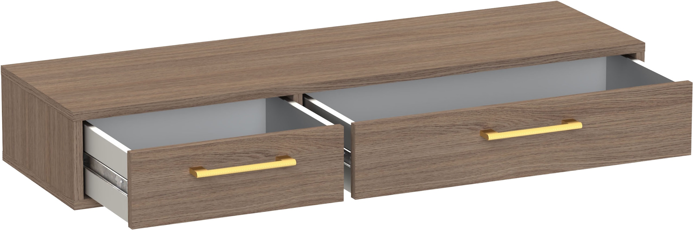 Schildmeyer Console »Glenn, Art-Déco Design mit eleganten Goldakzenten, Made in Germany« 1 cuis tlg. Modernes Nussbaum mit goldfarbenen Details, Made in Germany