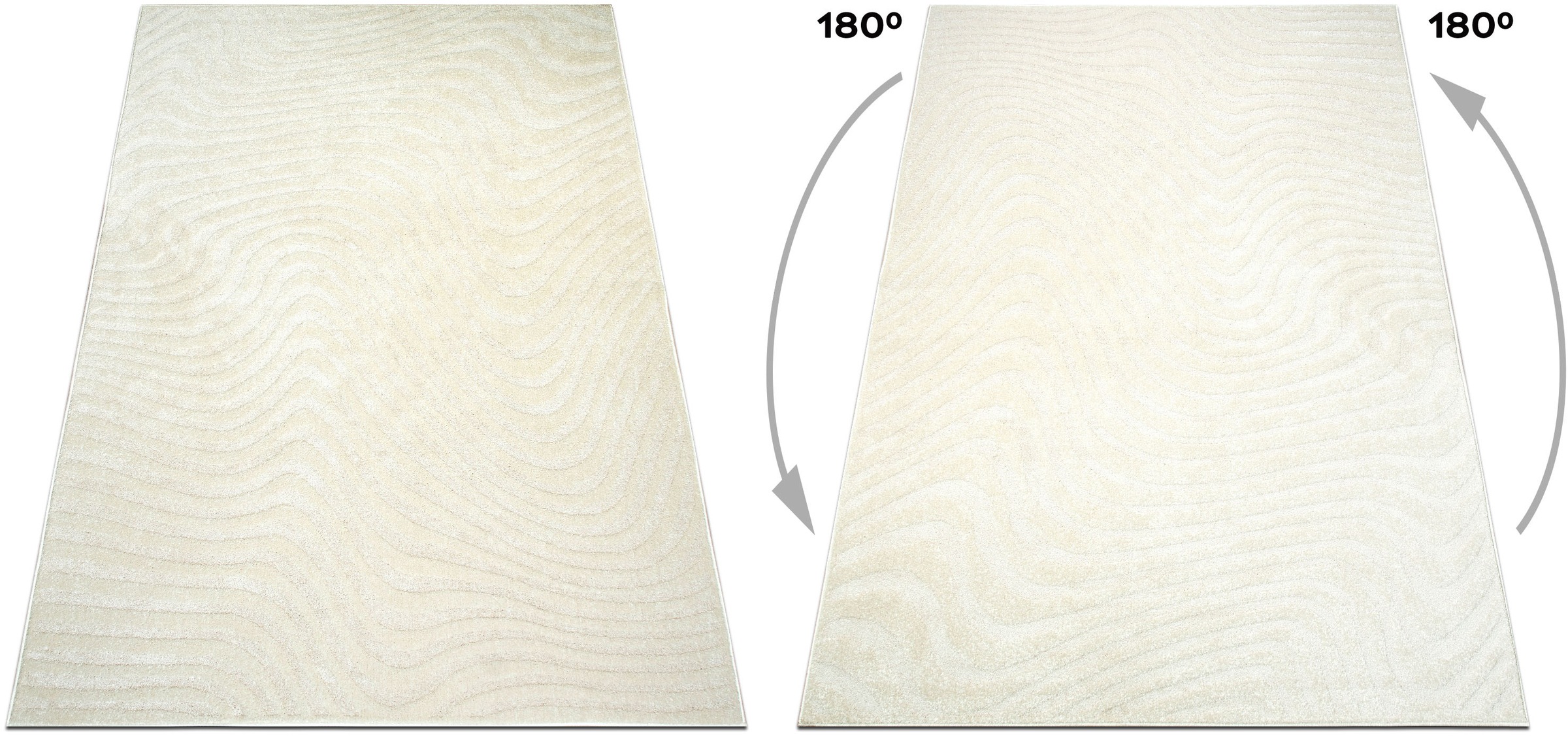 my home Teppich »Vibek, Wellen-Design in Hoch-Tief-Struktur« rechteckig 9 mm Höhe 3D-Effekt, softer Kurzflor, pflegeleicht, Scandi-Look