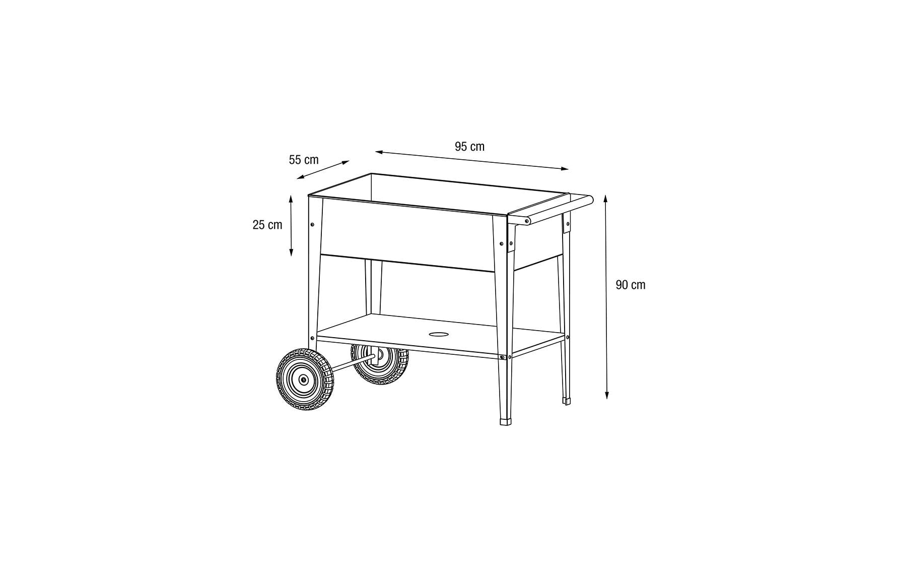 Herstera Garden Hochbeet »Wagen Max 95 x 55 x 90 cm«