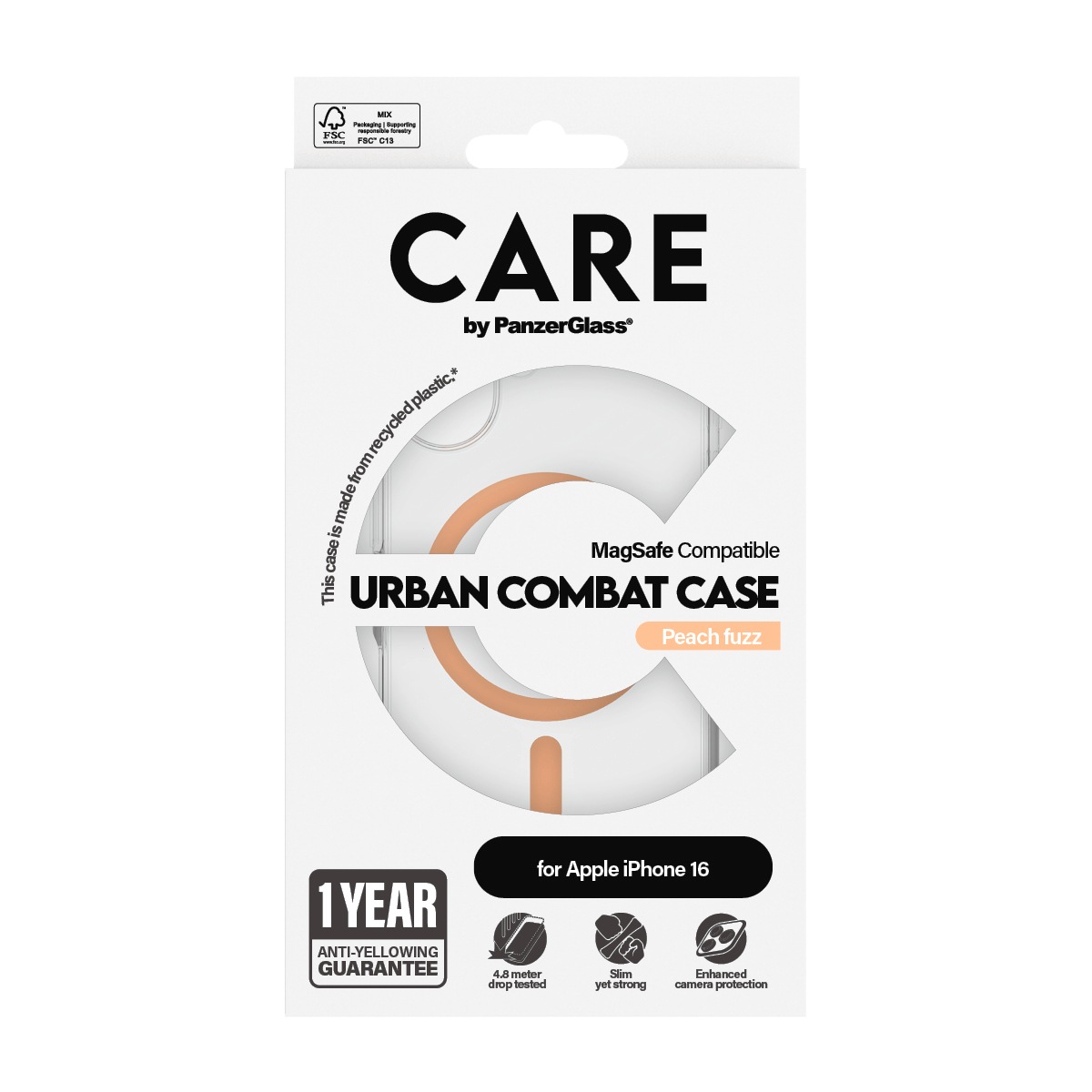 CARE by PanzerGlass Handyhülle »Urban Combat Case für Apple iPhone 16« iPhone 16 Backcover, Schutzhülle, Handyschutzhülle, Case, Schutzcase, stossfest