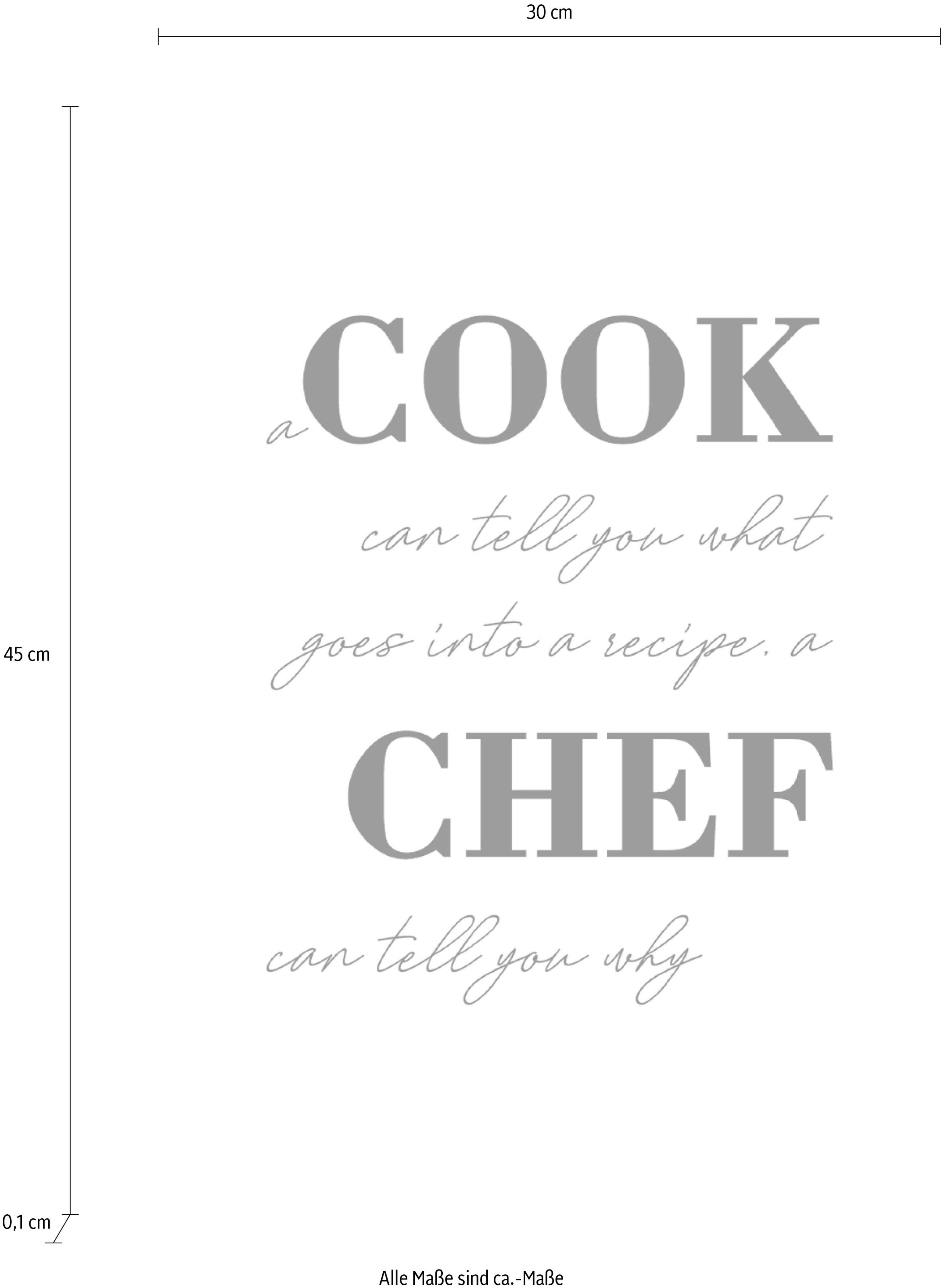 queence Wanddekoobjekt »COOK CHEF« Stahlschild, Blechschild, Spruch, Witzig, Wanddeko, retro, 20x30cm