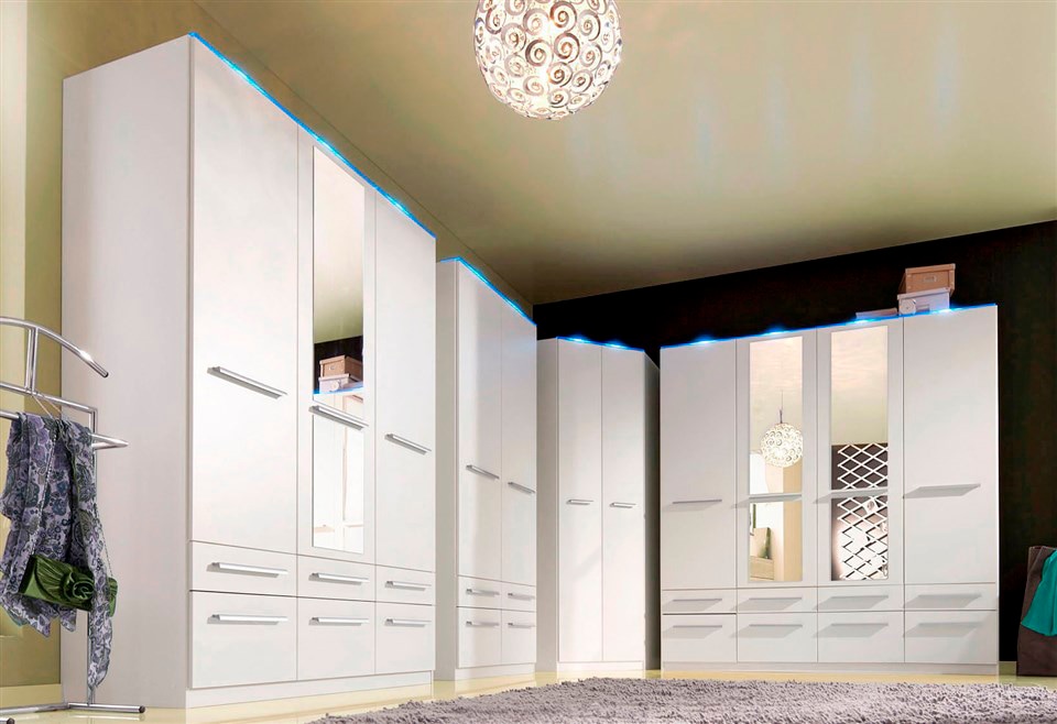 priess Armoire d'angle »Barcelona Kleiderschrank Ecklösung Raumwunder« en 2 profondeurs Armoire d'angle Armoire Vestiaire